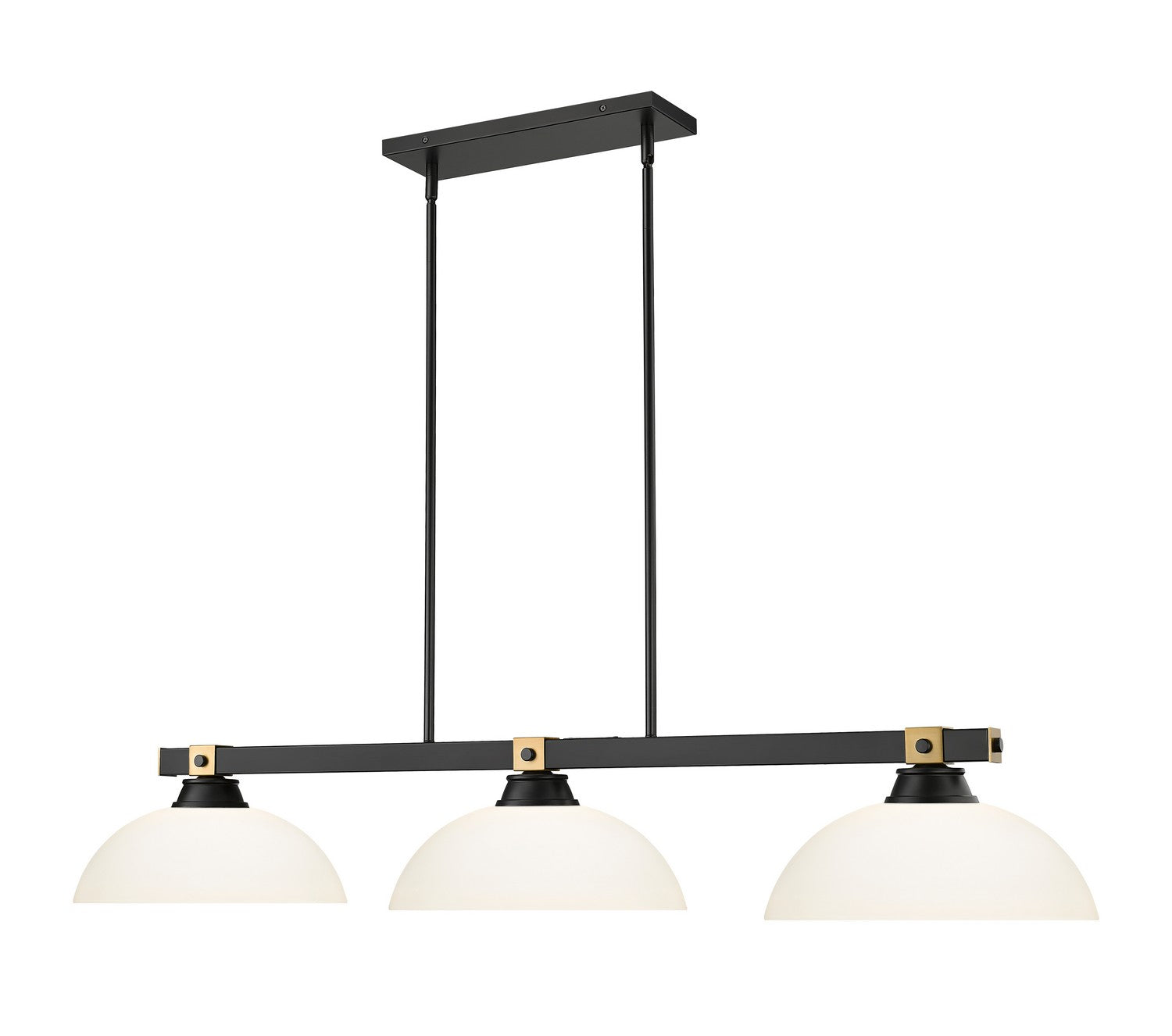 Z-Lite - 1955-3MB-RB-DMO14 - Three Light Billiard - Bronte - Matte Black + Rubbed Brass