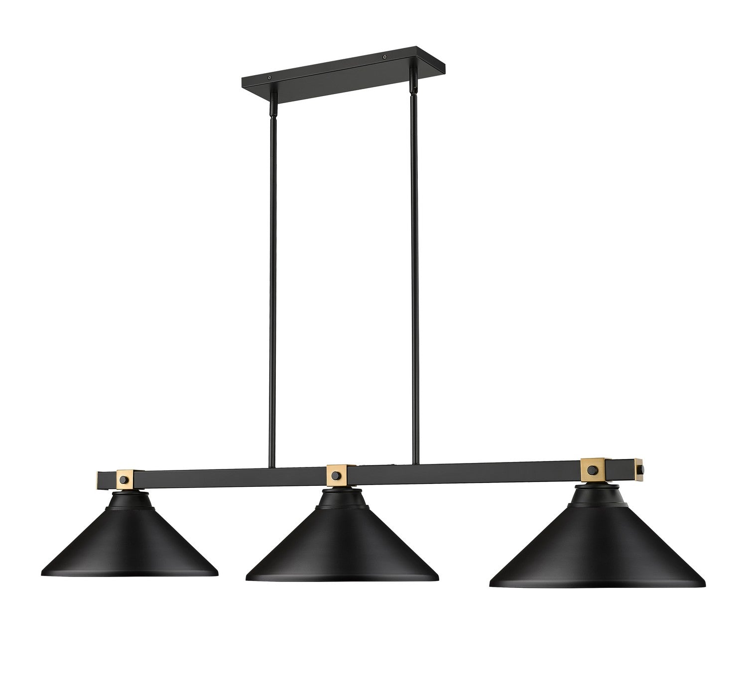 Z-Lite - 1955-3MB-RB-MMB - Three Light Billiard - Bronte - Matte Black + Rubbed Brass