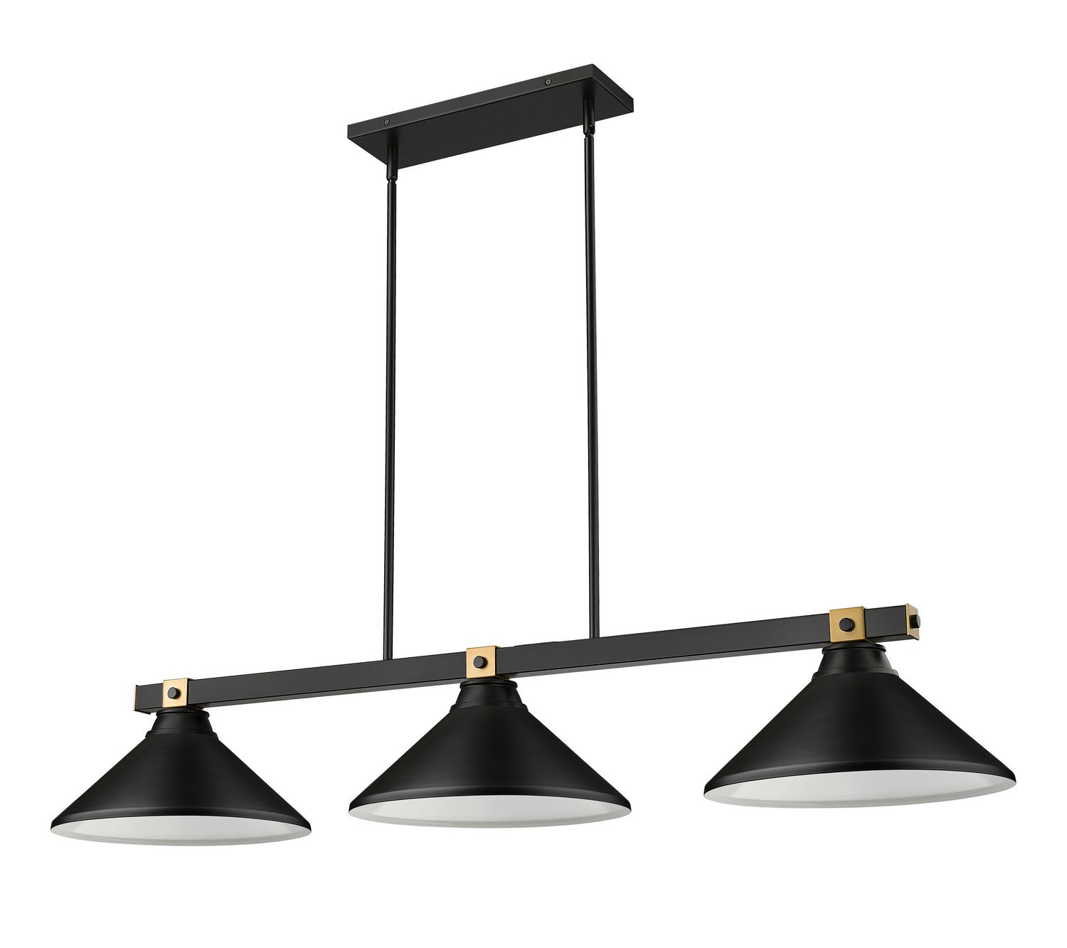 Z-Lite - 1955-3MB-RB-MMB - Three Light Billiard - Bronte - Matte Black + Rubbed Brass