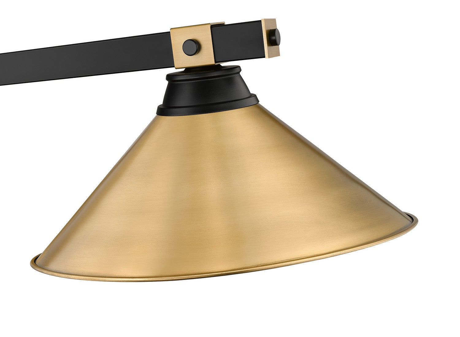 Z-Lite - 1955-3MB-RB-RB15 - Three Light Billiard - Bronte - Matte Black + Rubbed Brass