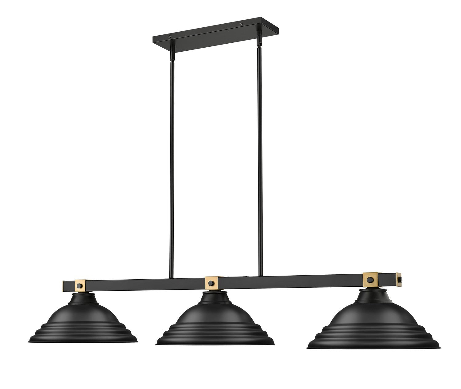 Z-Lite - 1955-3MB-RB-SMB - Three Light Billiard - Bronte - Matte Black + Rubbed Brass