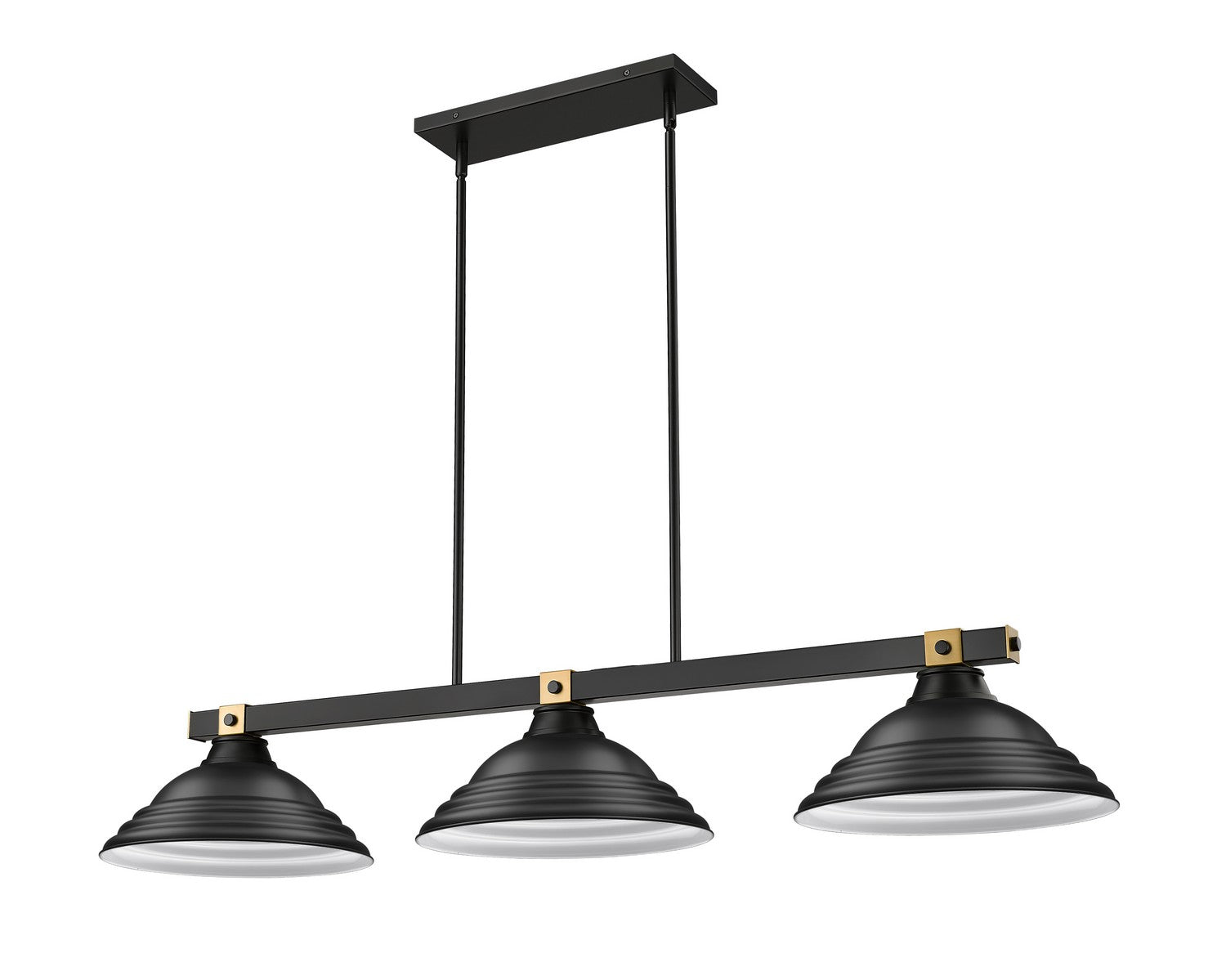 Z-Lite - 1955-3MB-RB-SMB - Three Light Billiard - Bronte - Matte Black + Rubbed Brass