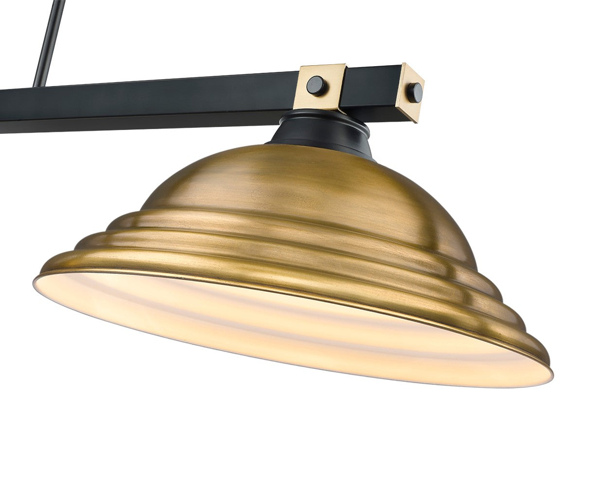 Z-Lite - 1955-3MB-RB-SRB - Three Light Billiard - Bronte - Matte Black + Rubbed Brass