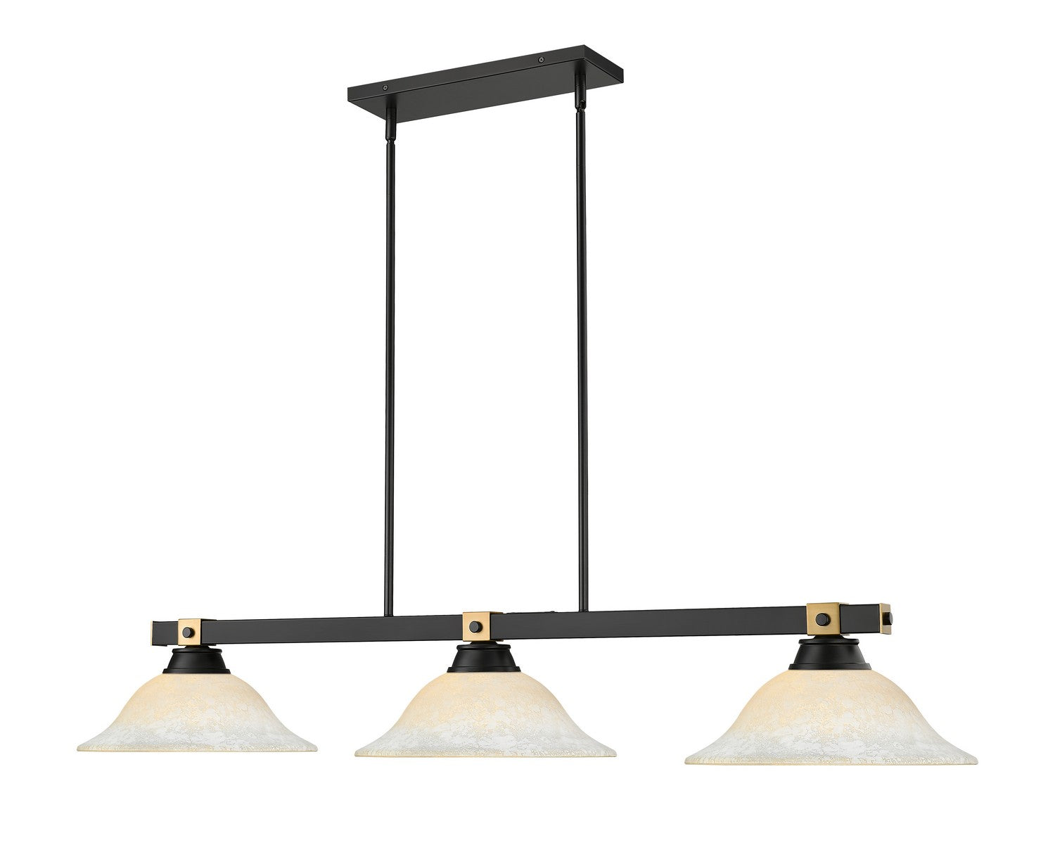 Z-Lite - 1955-3MB-RB-WM16 - Three Light Billiard - Bronte - Matte Black + Rubbed Brass