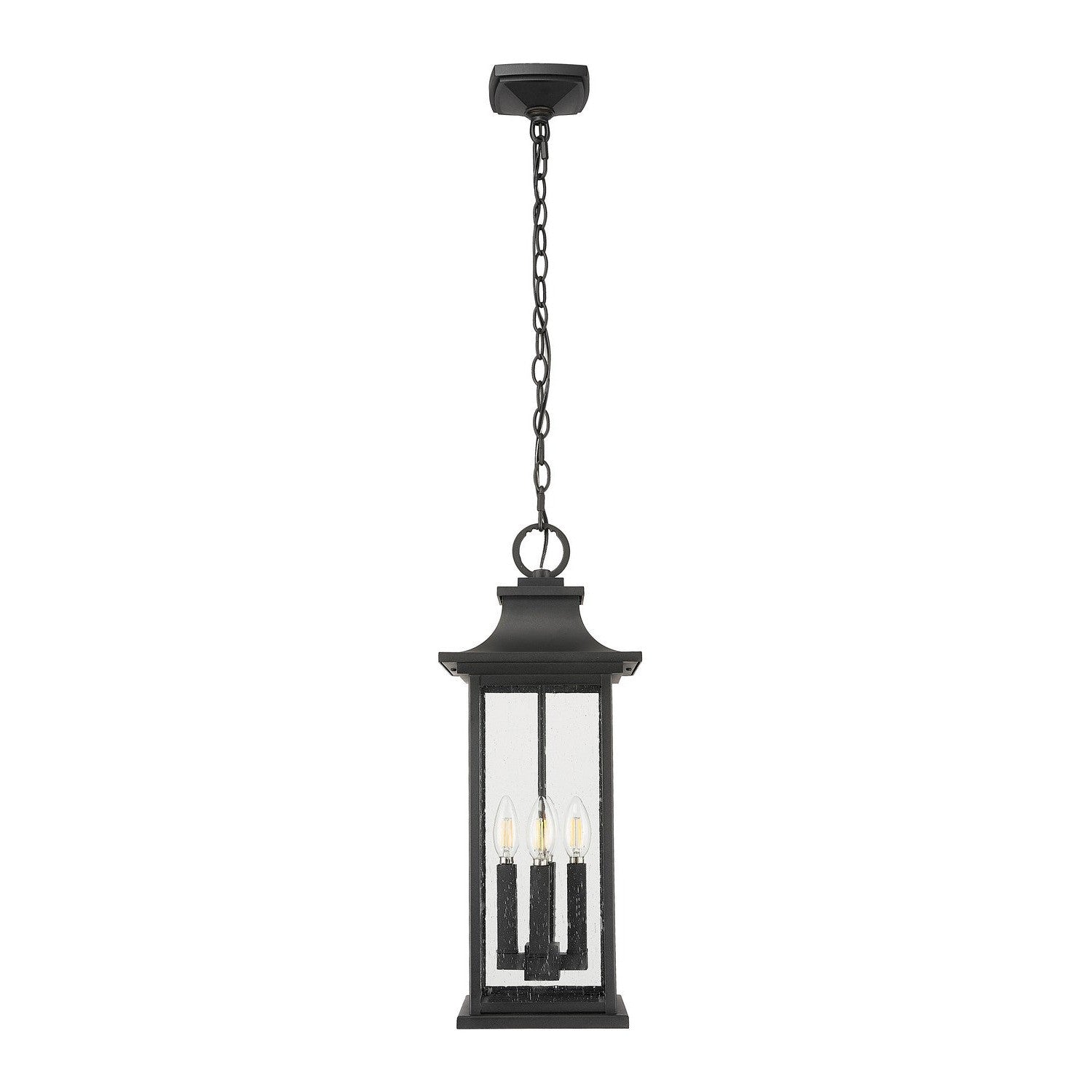 Z-Lite - 5017CHB-BK - Four Light Outdoor Chain Mount Ceiling Fixture - Tiberius - Black
