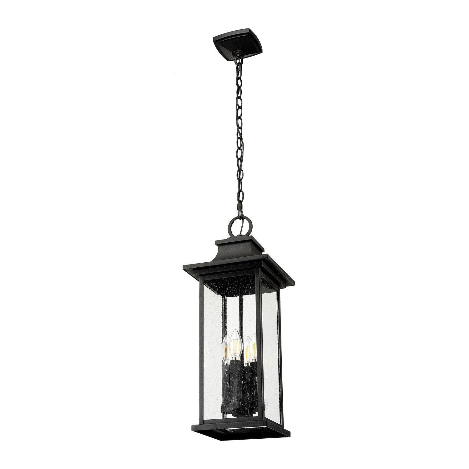 Z-Lite - 5017CHB-BK - Four Light Outdoor Chain Mount Ceiling Fixture - Tiberius - Black