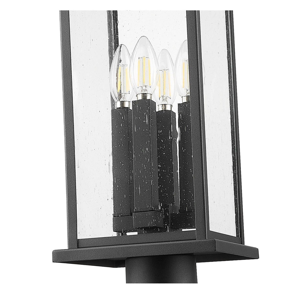 Z-Lite - 5017PHBR-5010P-BK - Four Light Outdoor Post Mounted Fixture - Tiberius - Black
