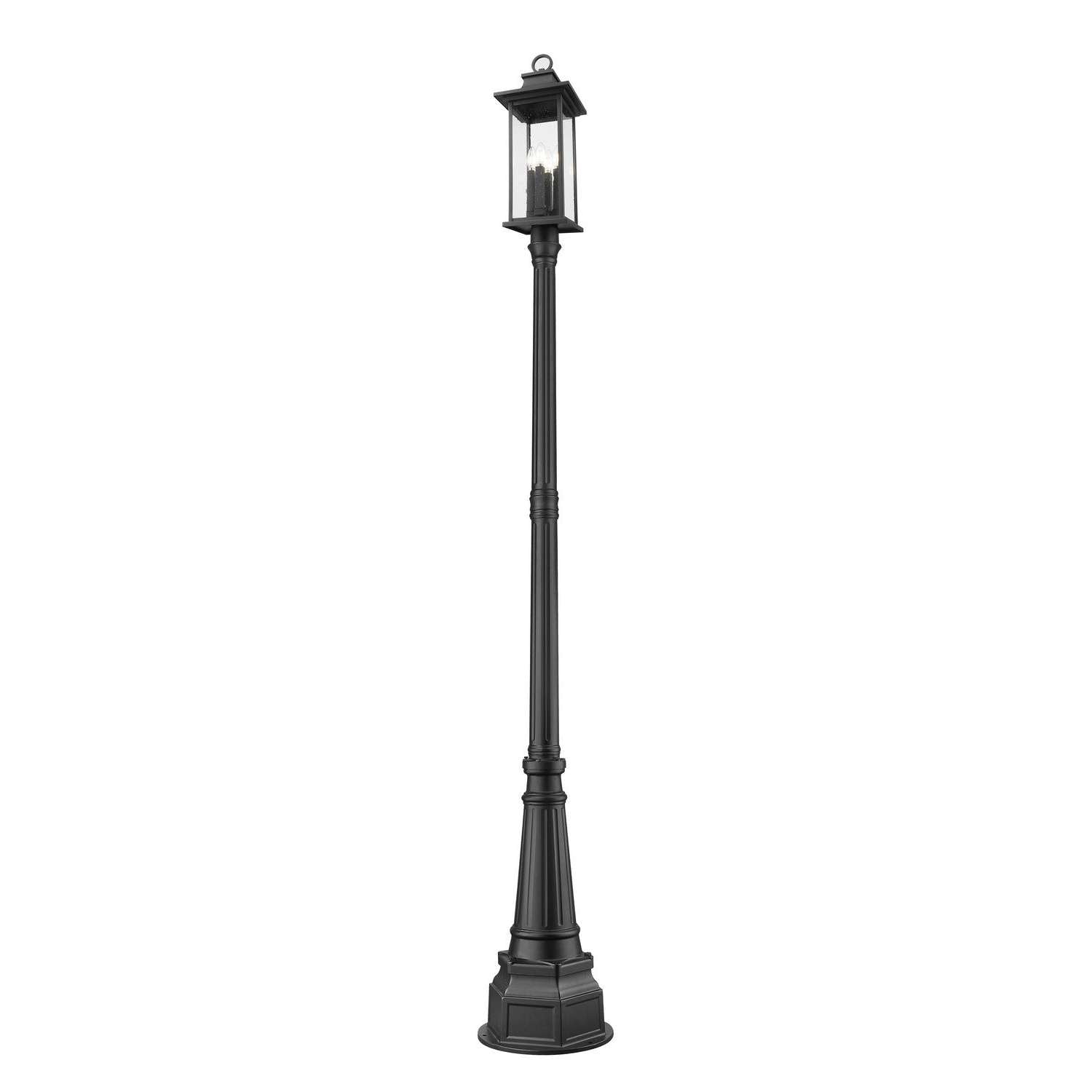 Z-Lite - 5017PHBR-564P-BK - Four Light Outdoor Post Mounted Fixture - Tiberius - Black