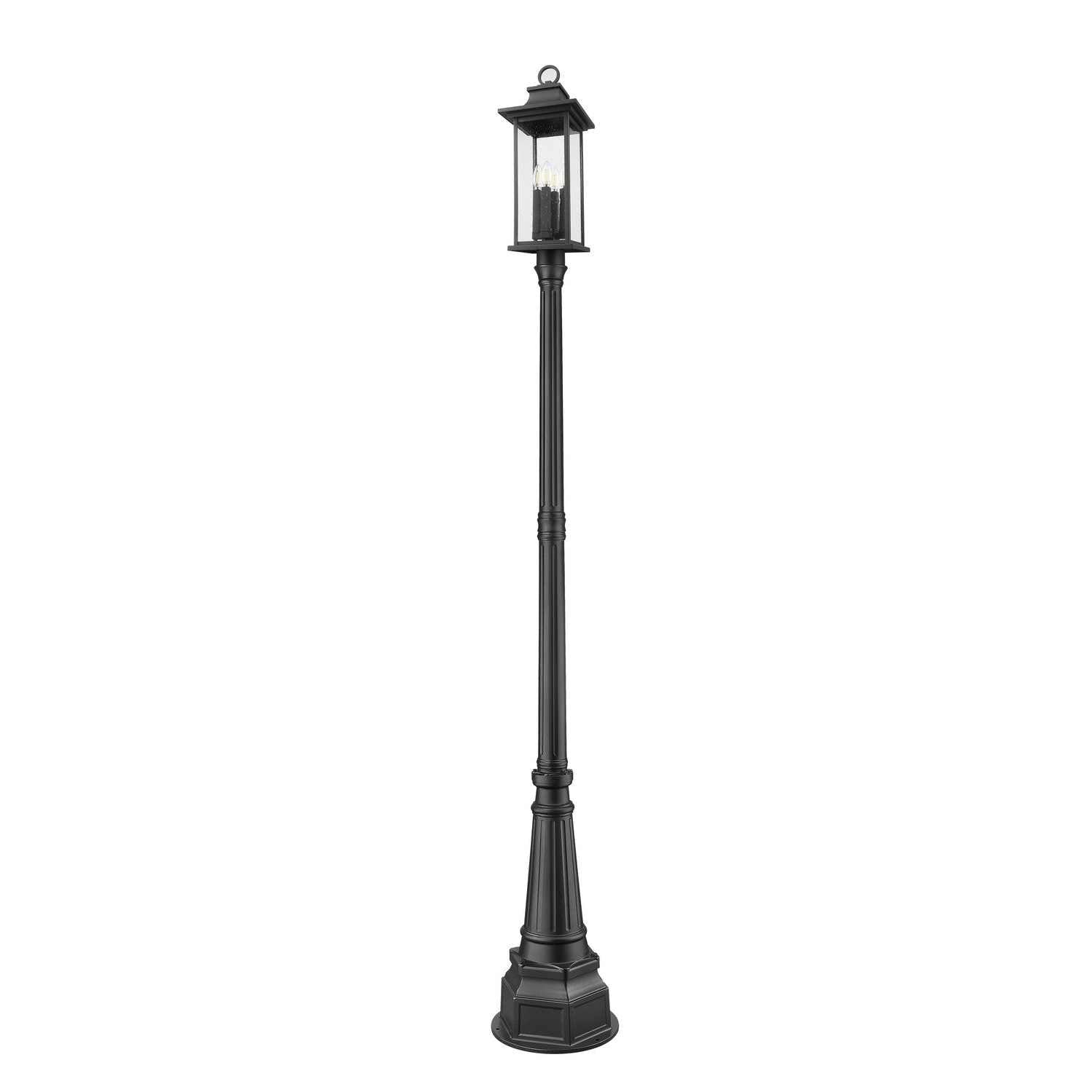 Z-Lite - 5017PHBR-564P-BK - Four Light Outdoor Post Mounted Fixture - Tiberius - Black