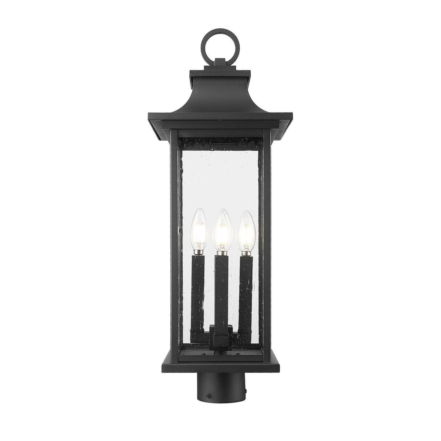 Z-Lite - 5017PHBR-BK - Four Light Outdoor Post Mount Fixture - Tiberius - Black