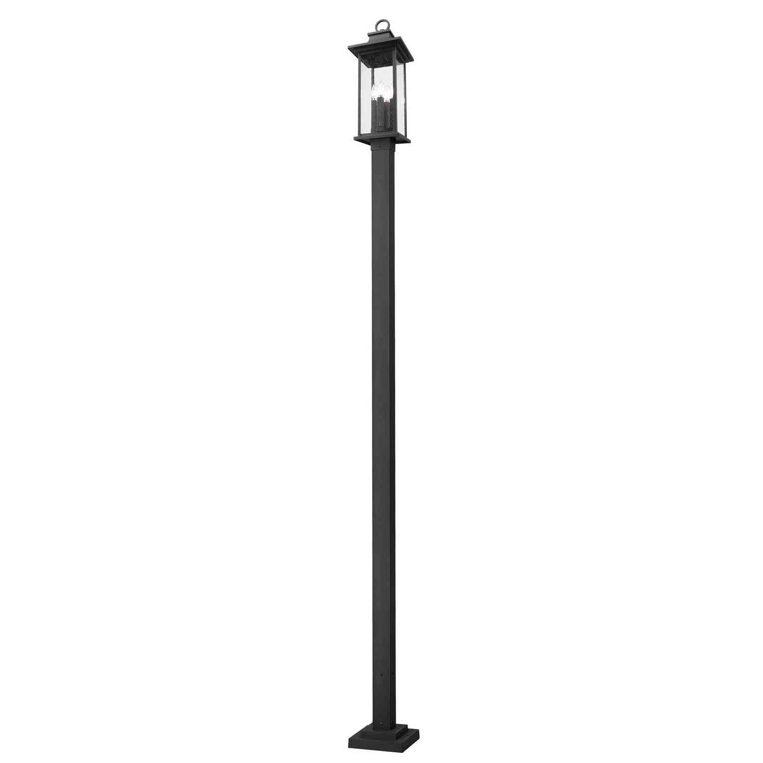 Z-Lite - 5017PHBS-536P-BK - Four Light Outdoor Post Mounted Fixture - Tiberius - Black
