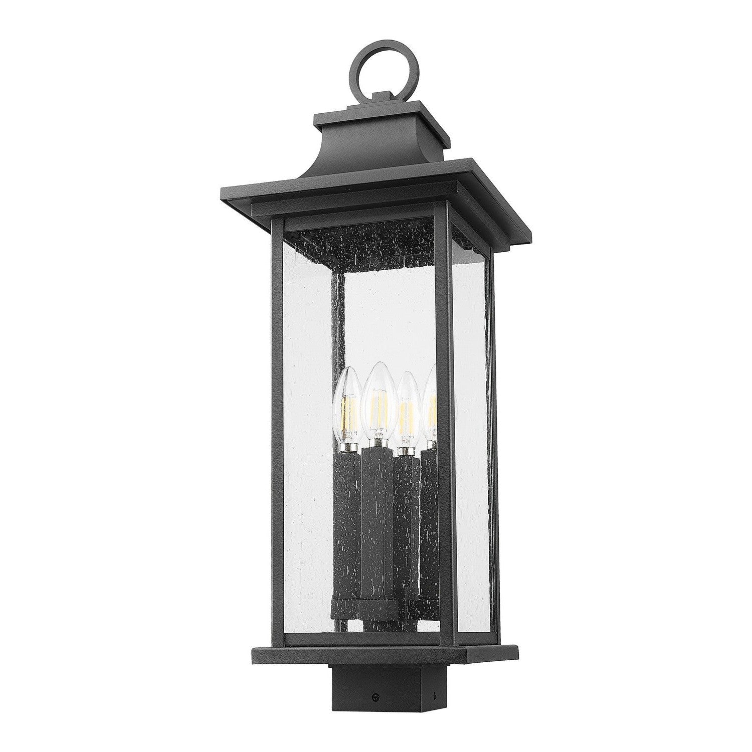 Z-Lite - 5017PHBS-BK - Four Light Outdoor Post Mount Fixture - Tiberius - Black