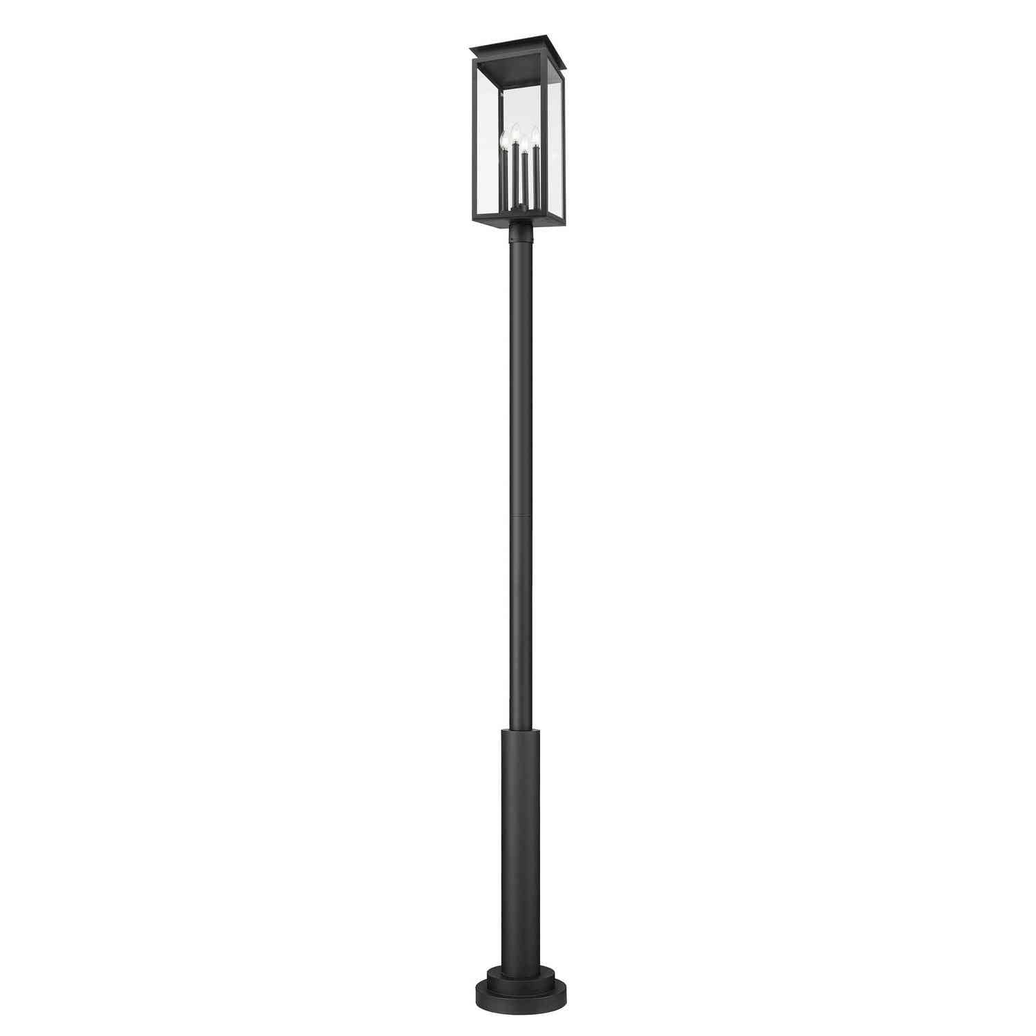 Z-Lite - 5018PHBR-5010P-BK - Four Light Outdoor Post Mounted Fixture - Nova - Black