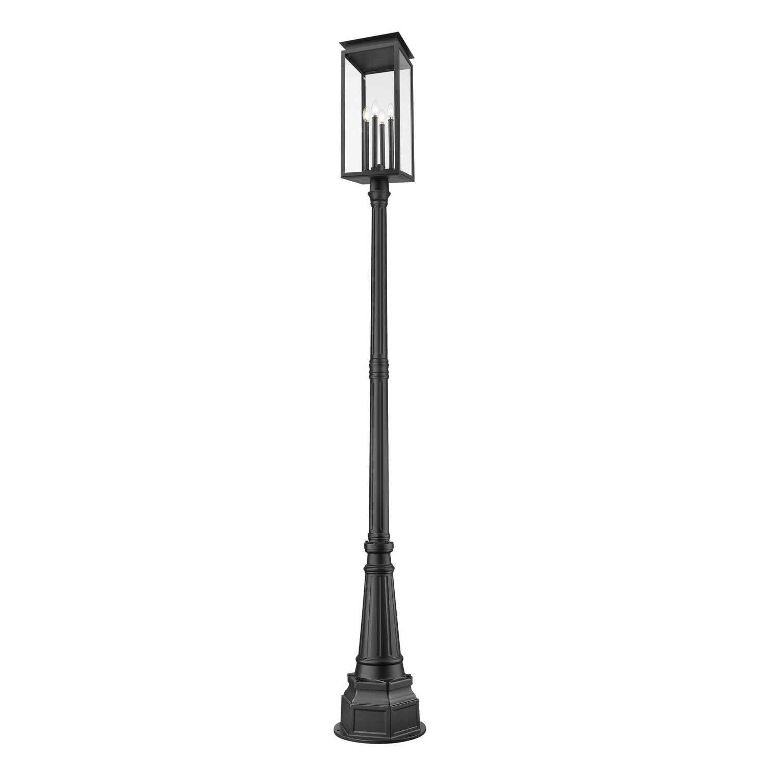 Z-Lite - 5018PHBR-564P-BK - Four Light Outdoor Post Mounted Fixture - Nova - Black