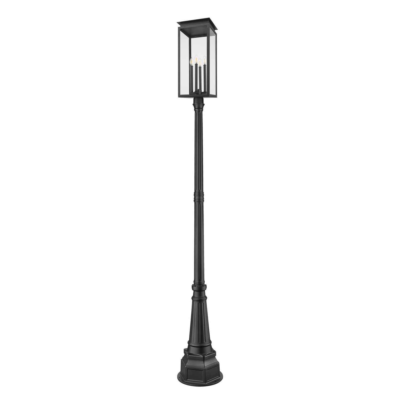 Z-Lite - 5018PHBR-564P-BK - Four Light Outdoor Post Mounted Fixture - Nova - Black
