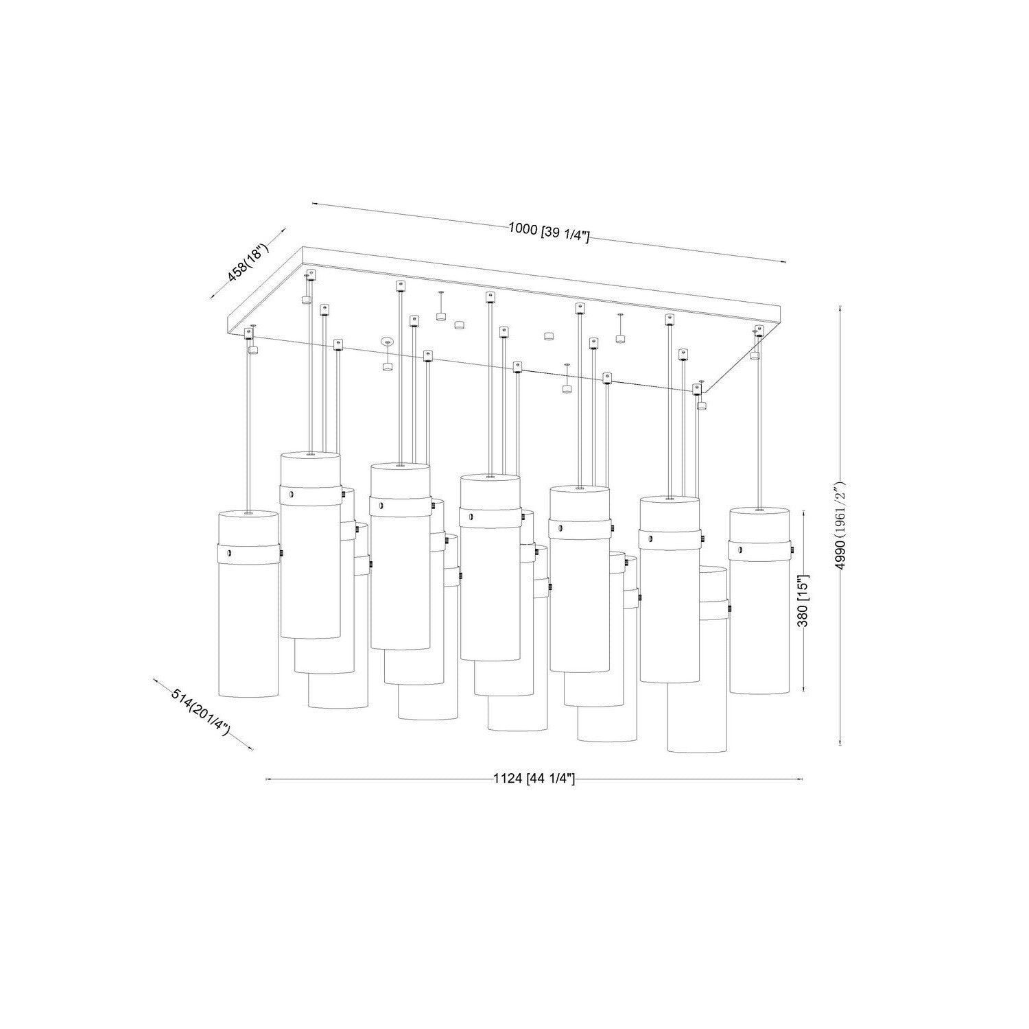 Z-Lite - 7002P5-17L-RB - 17 Light Linear Chandelier - Fontaine - Rubbed Brass