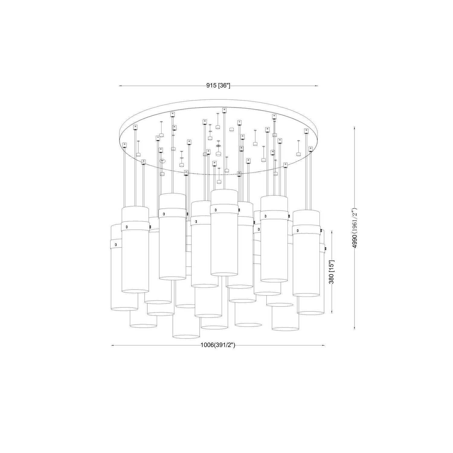 Z-Lite - 7002P5-27R-BN - 27 Light Chandelier - Fontaine - Brushed Nickel