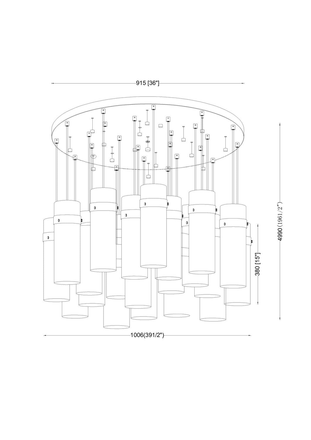 Z-Lite - 7002P5-27R-BN - 27 Light Chandelier - Fontaine - Brushed Nickel