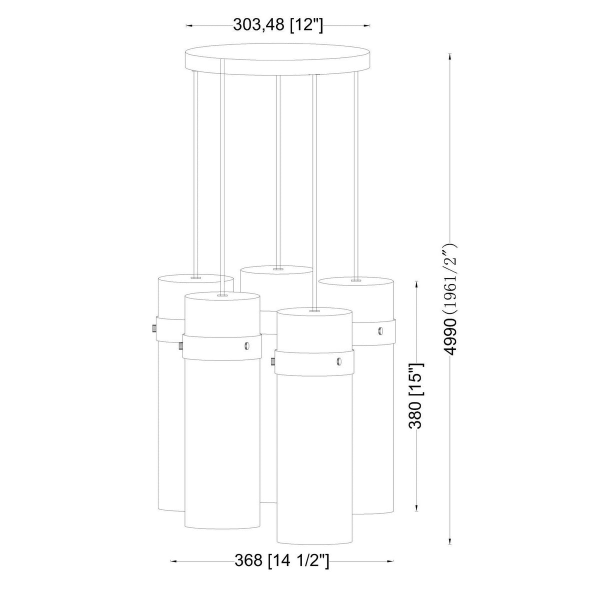 Z-Lite - 7002P5-5R-BN - Five Light Chandelier - Fontaine - Brushed Nickel