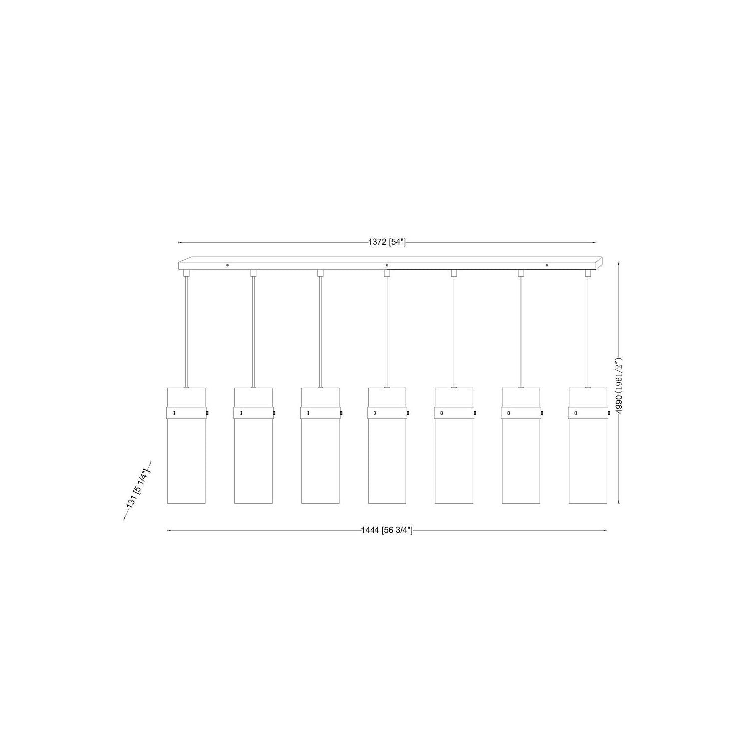 Z-Lite - 7002P5-7L-BN - Seven Light Linear Chandelier - Fontaine - Brushed Nickel