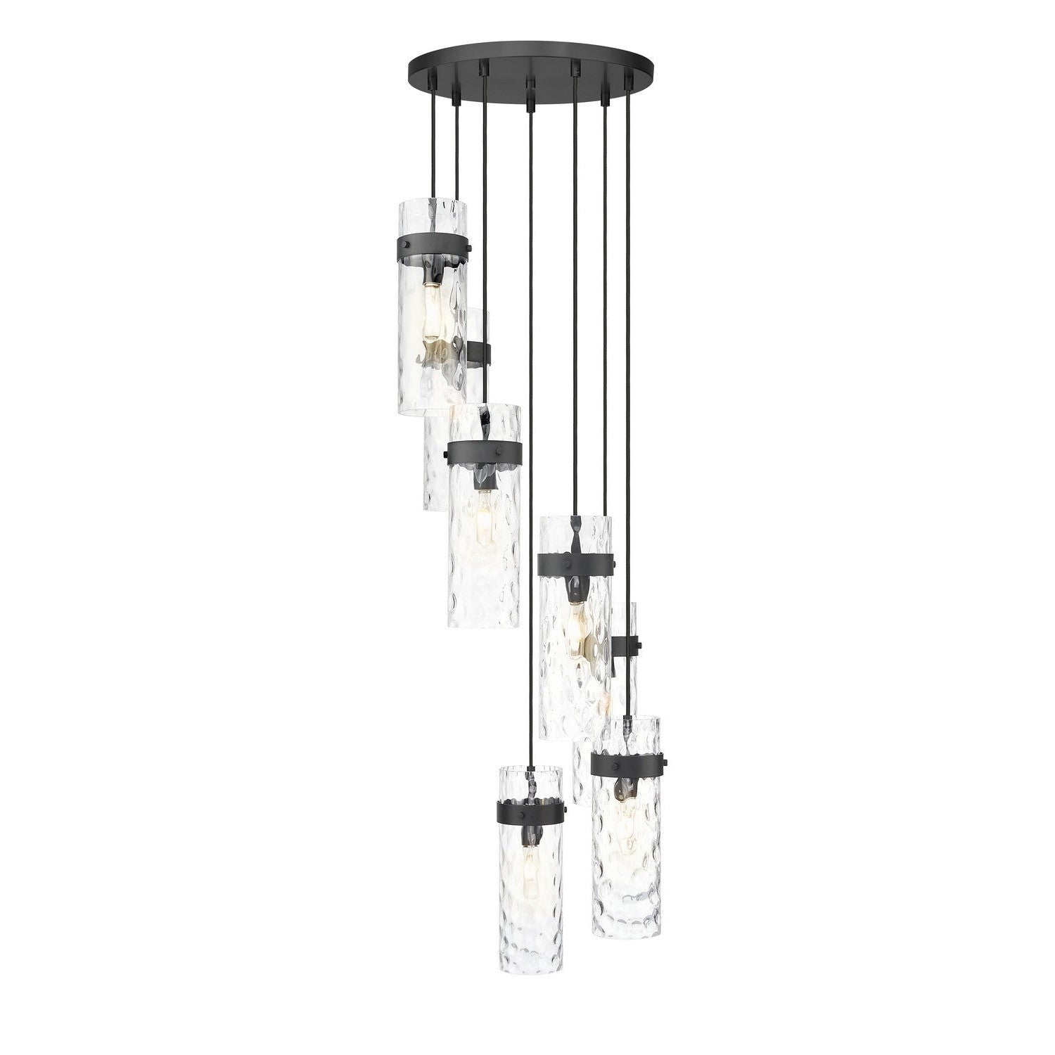 Z-Lite - 7002P5-7R-MB - Seven Light Chandelier - Fontaine - Matte Black