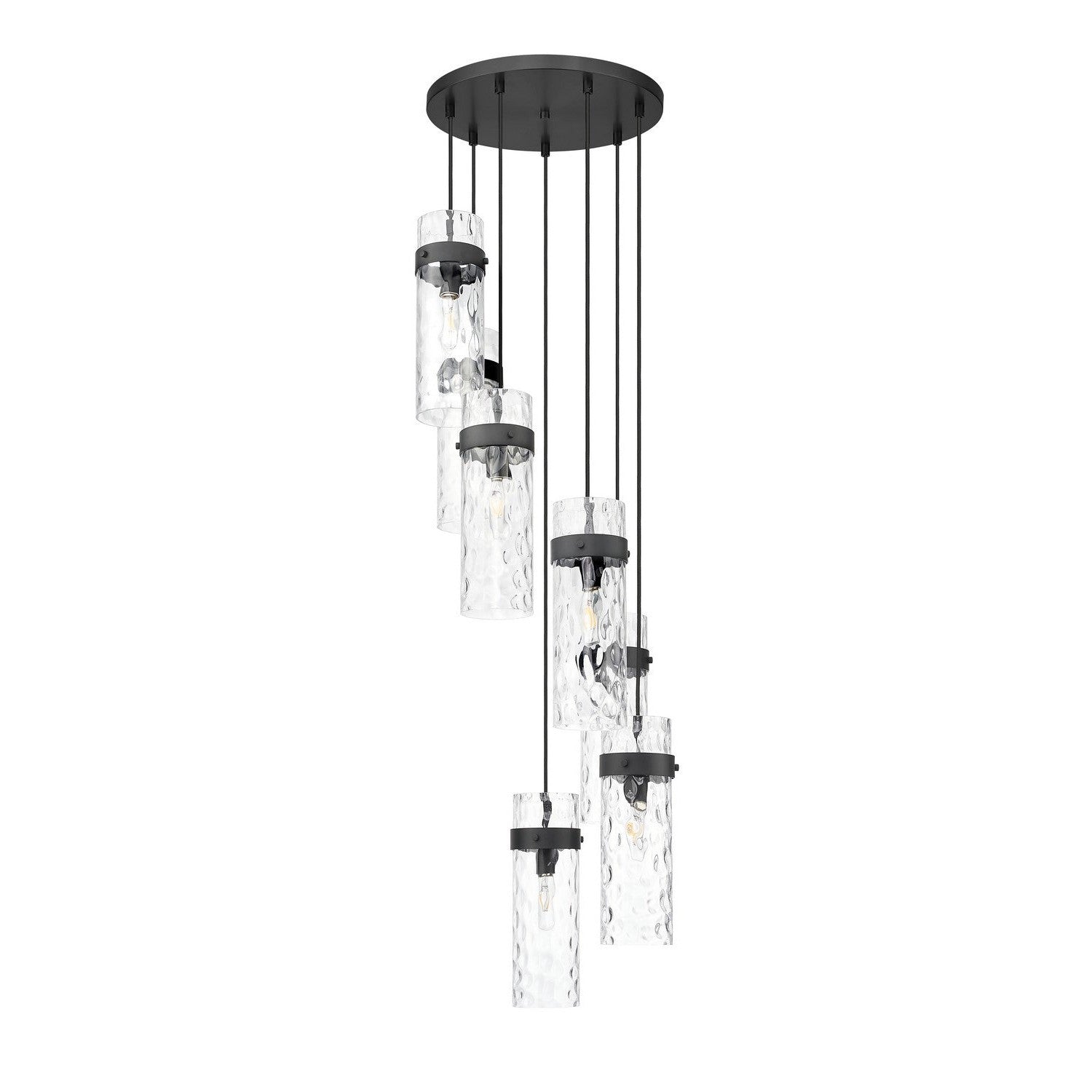 Z-Lite - 7002P5-7R-MB - Seven Light Chandelier - Fontaine - Matte Black