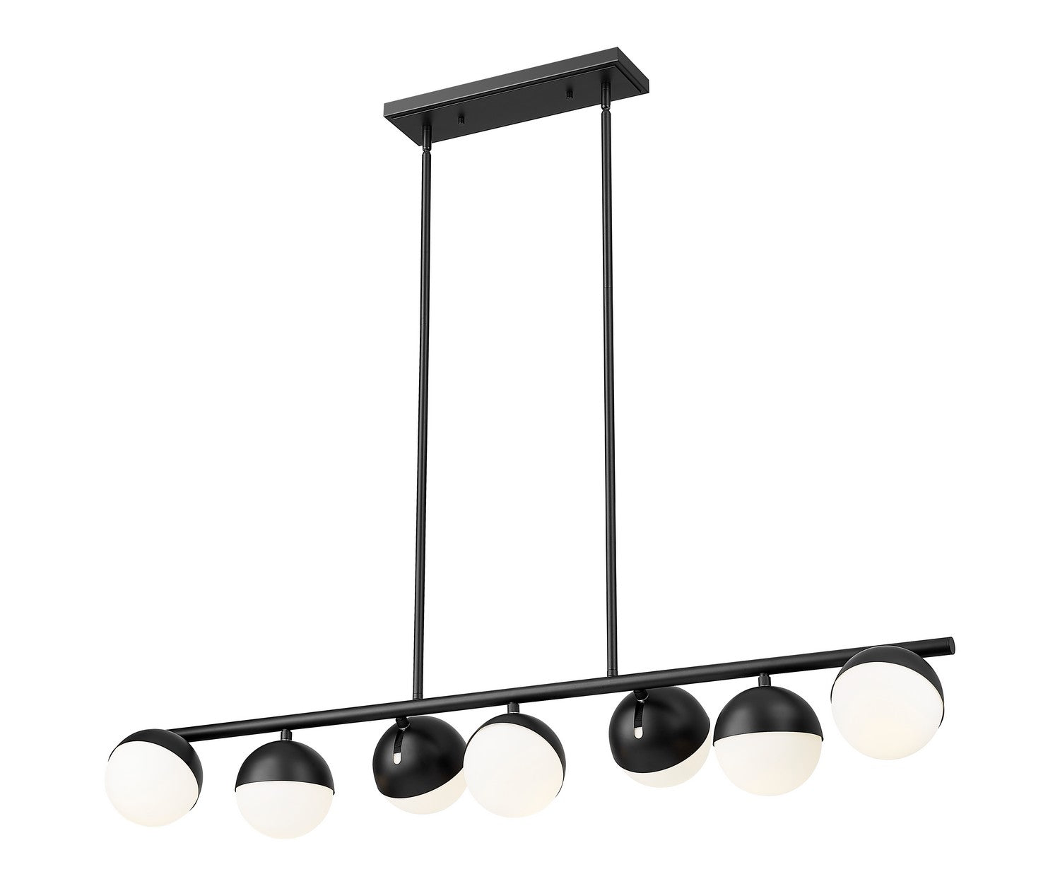 Z-Lite - 7517-7L-MB - Seven Light Linear Chandelier - Realm Sphere - Matte Black