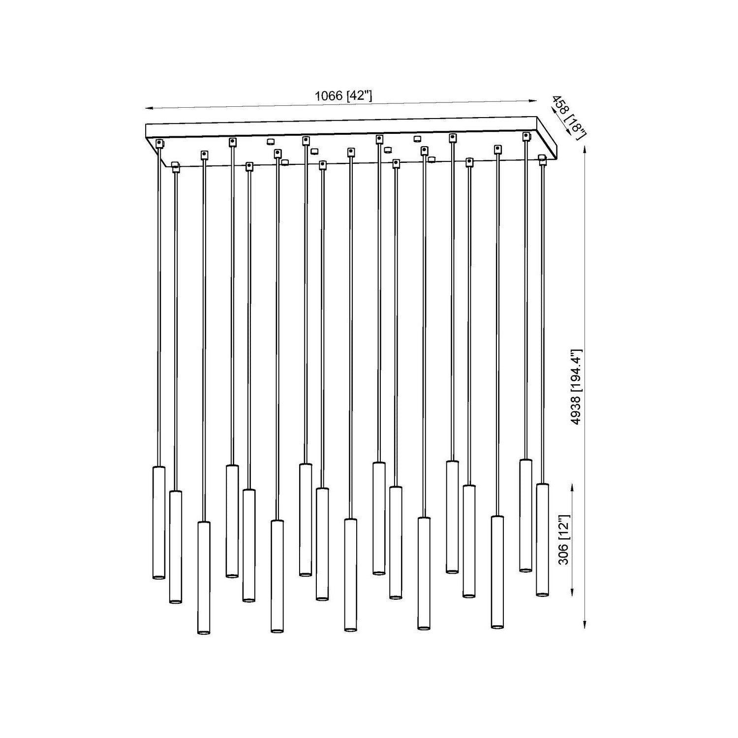 Z-Lite - 919MP12-17L-MGLD-LED - LED Linear Chandelier - Forest - Modern Gold
