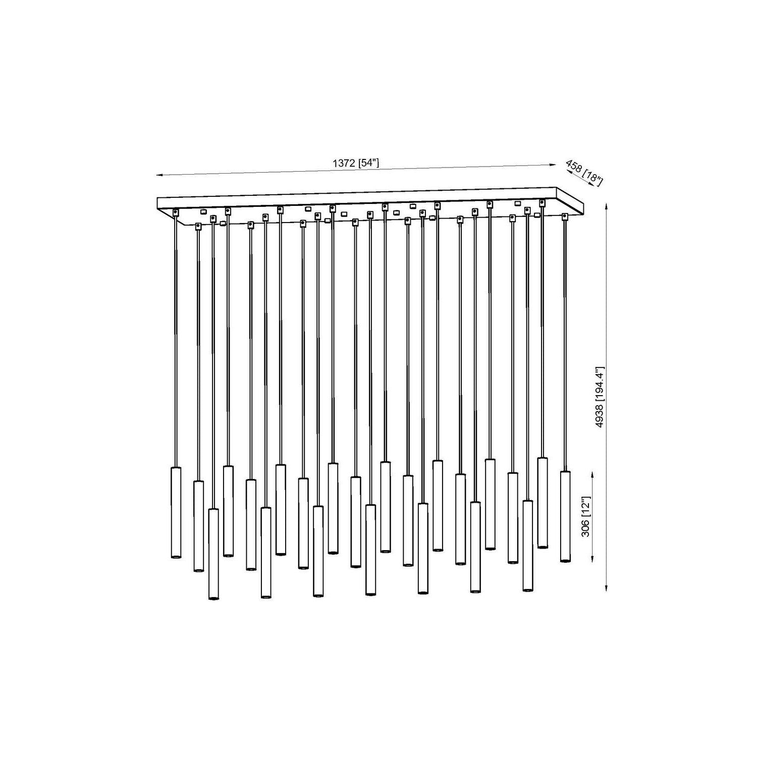 Z-Lite - 919MP12-23L-BN-LED - LED Linear Chandelier - Forest - Brushed Nickel