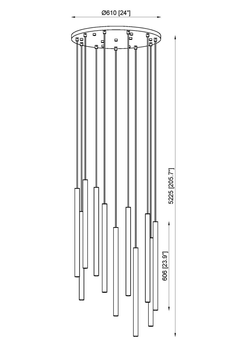 Z-Lite - 919MP24-11R-MGLD-LED - LED Chandelier - Forest - Modern Gold