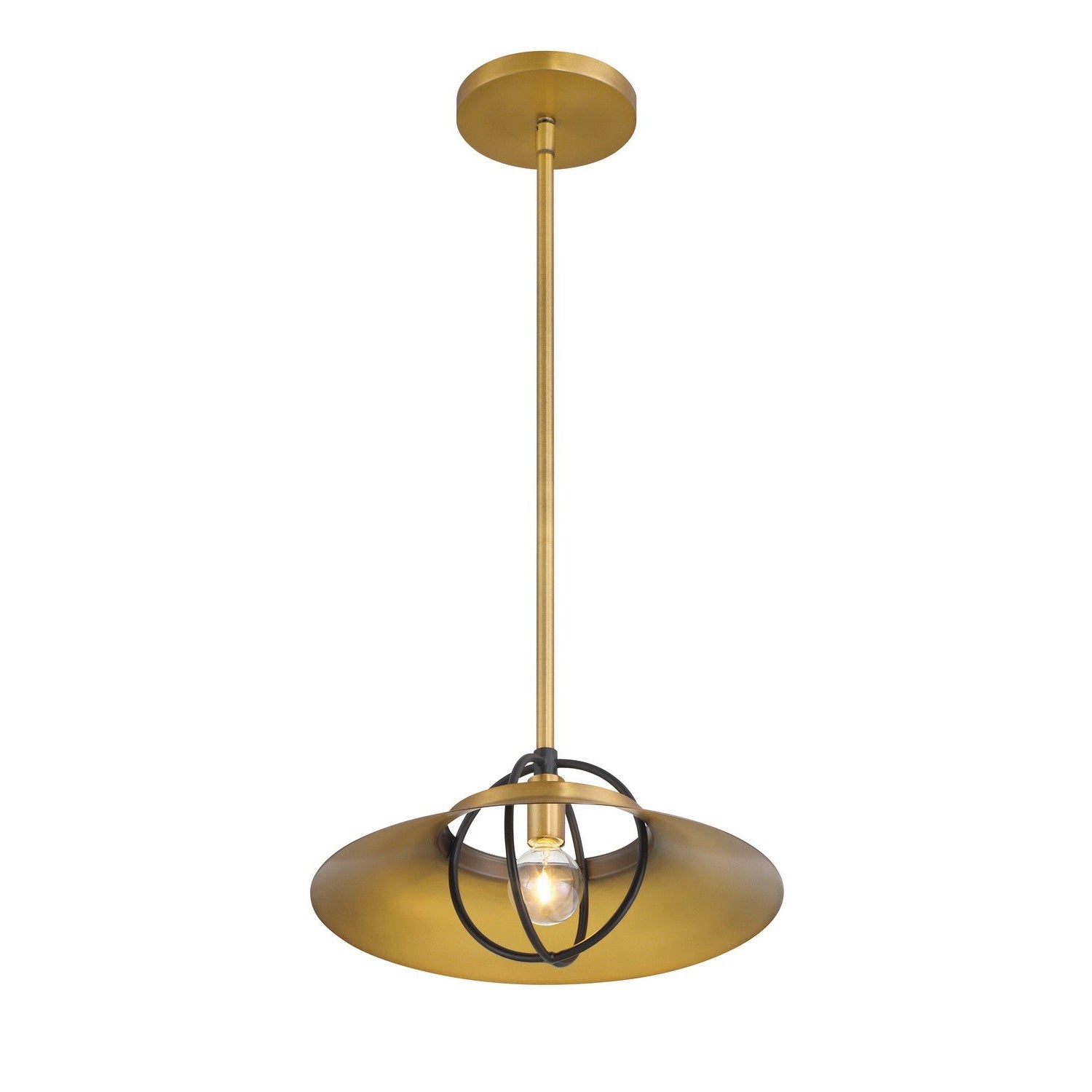 Minka-Lavery - 154-876 - One Light Pendant - Newburie - Legacy Brass & Dark Matte Blac