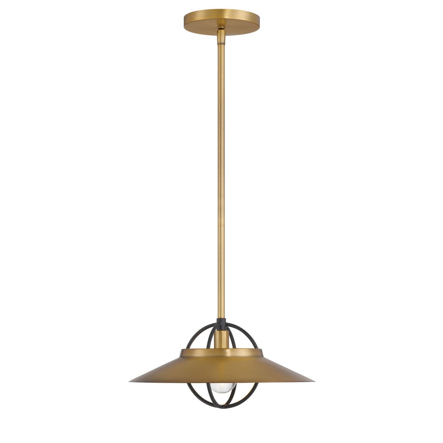 Minka-Lavery - 154-876 - One Light Pendant - Newburie - Legacy Brass & Dark Matte Blac