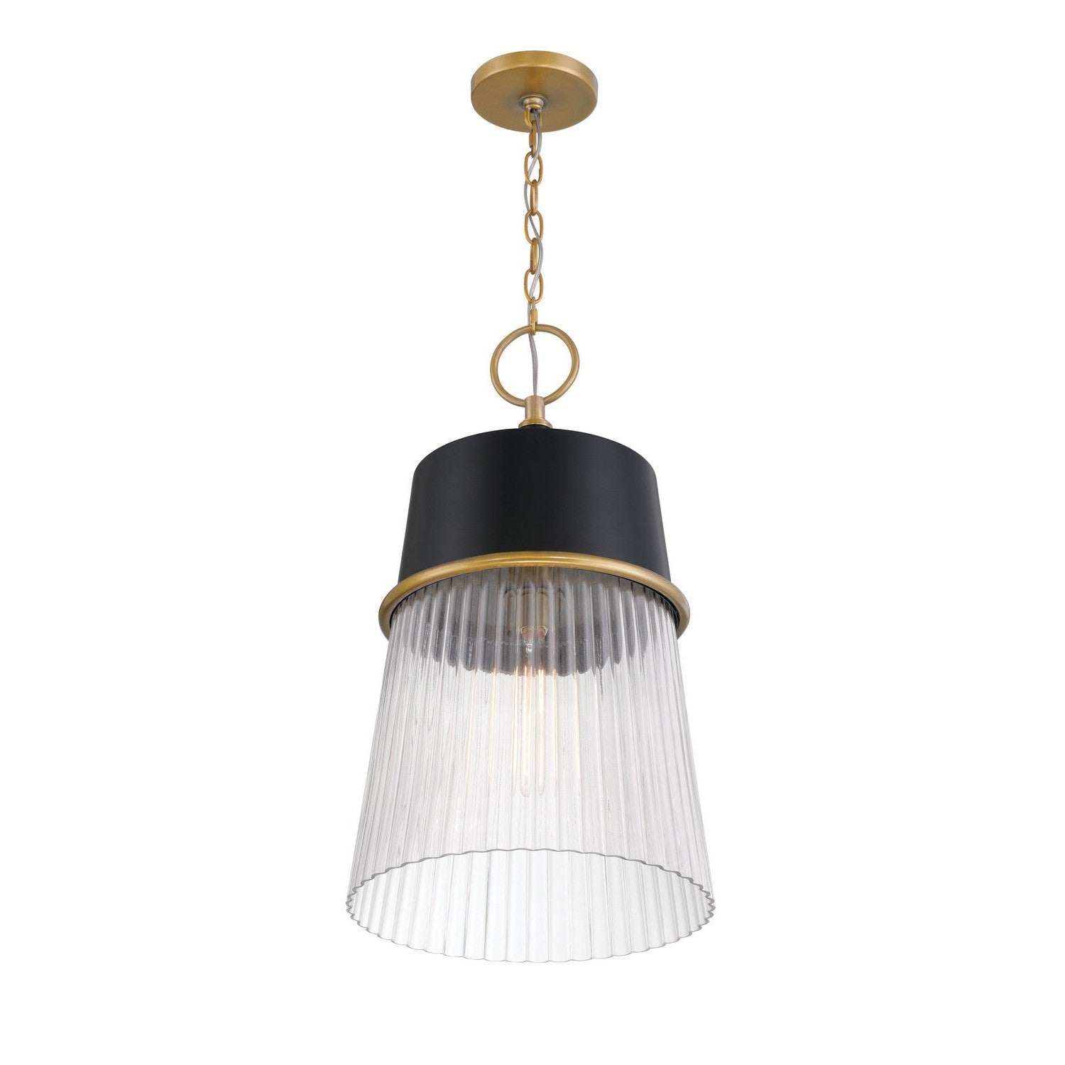 Minka-Lavery - 193-876 - One Light Pendant - Stamford - Legacy Brass & Dark Matte Blac