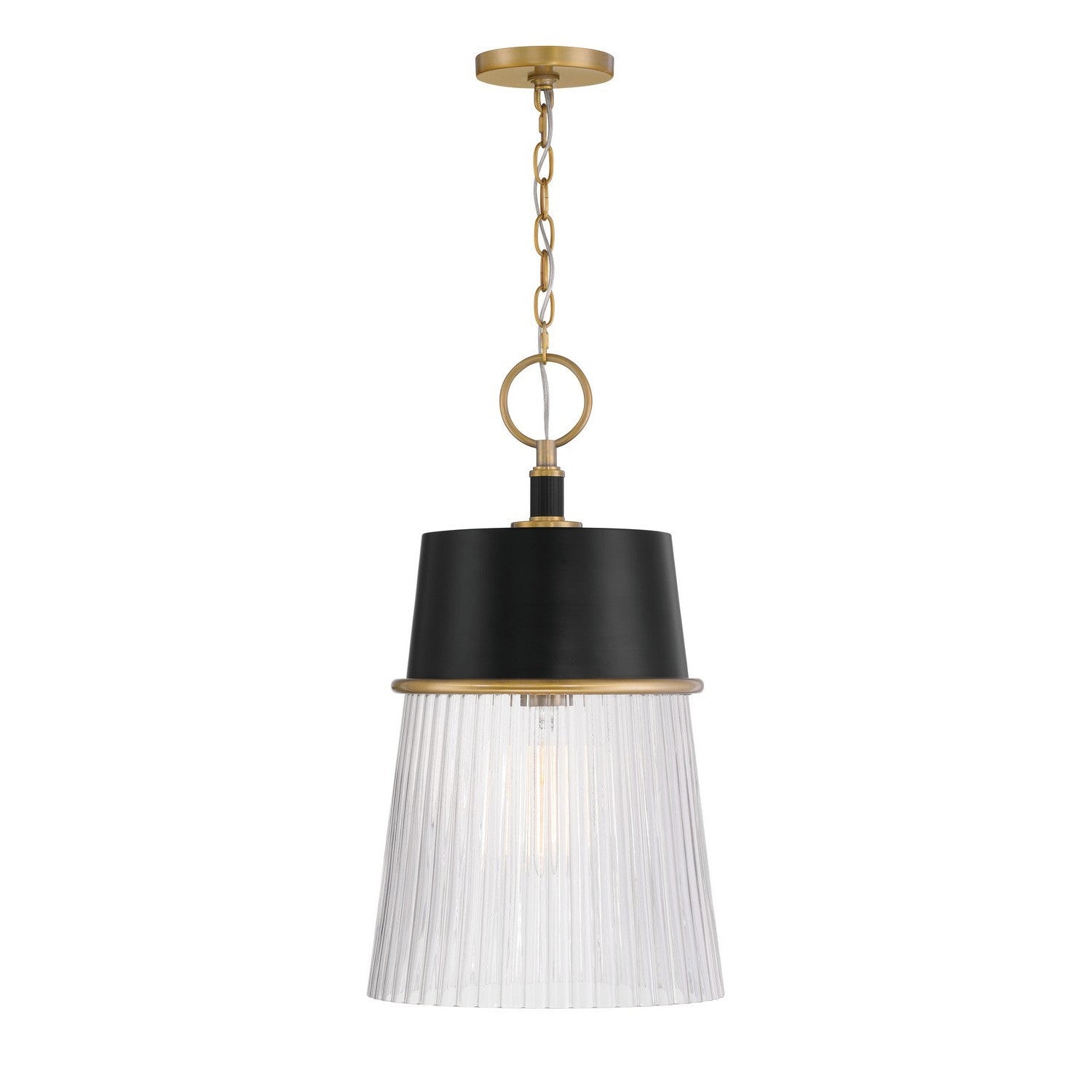 Minka-Lavery - 193-876 - One Light Pendant - Stamford - Legacy Brass & Dark Matte Blac
