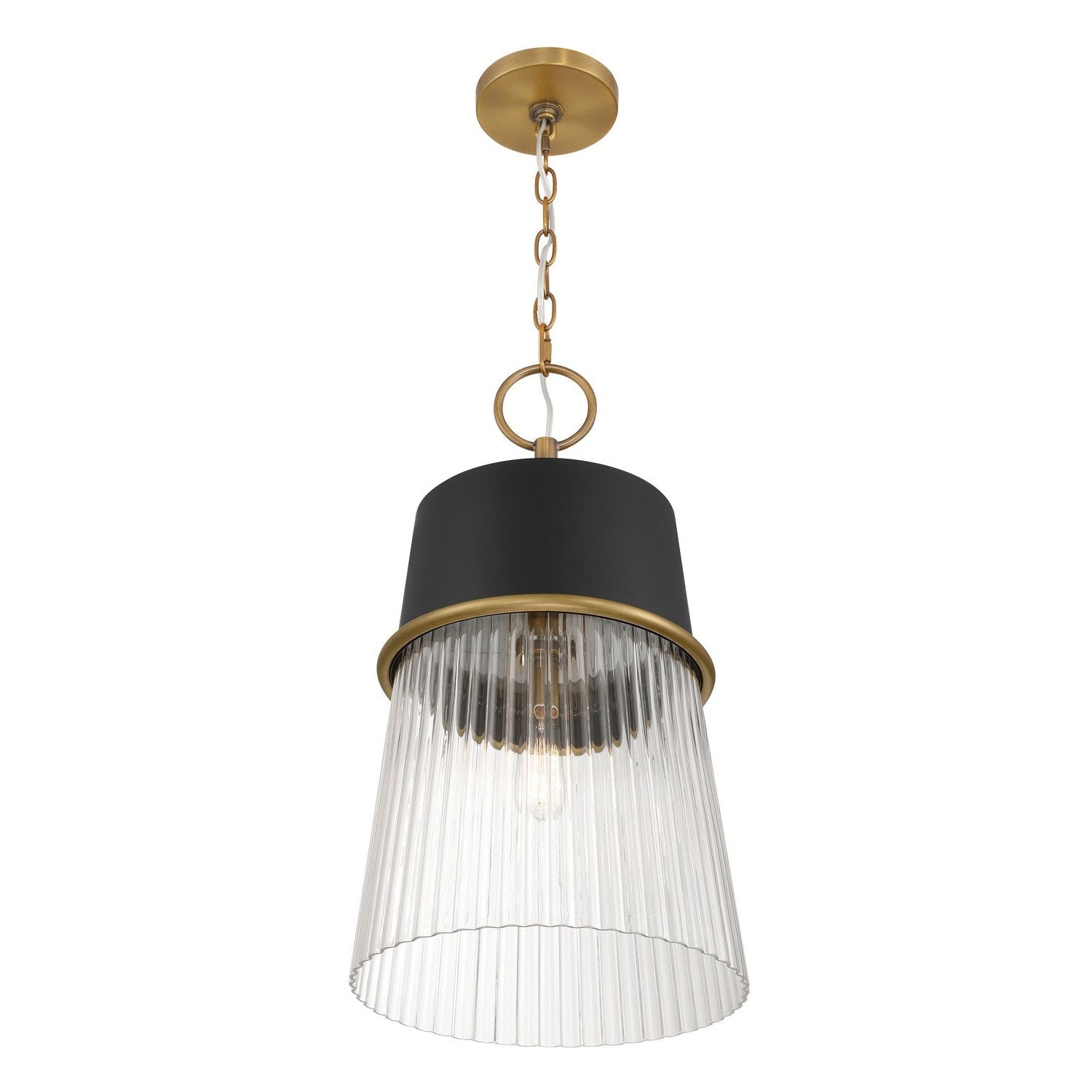 Minka-Lavery - 194-876 - One Light Pendant - Stamford - Legacy Brass & Dark Matte Blac