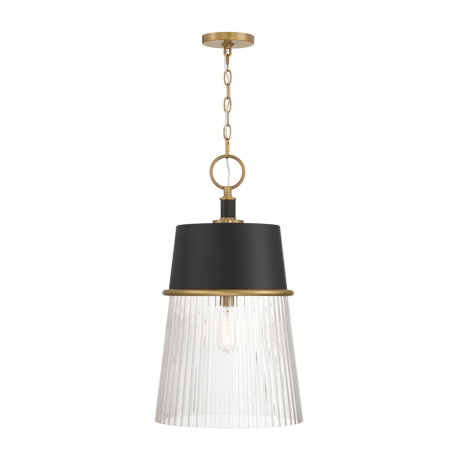 Minka-Lavery - 194-876 - One Light Pendant - Stamford - Legacy Brass & Dark Matte Blac