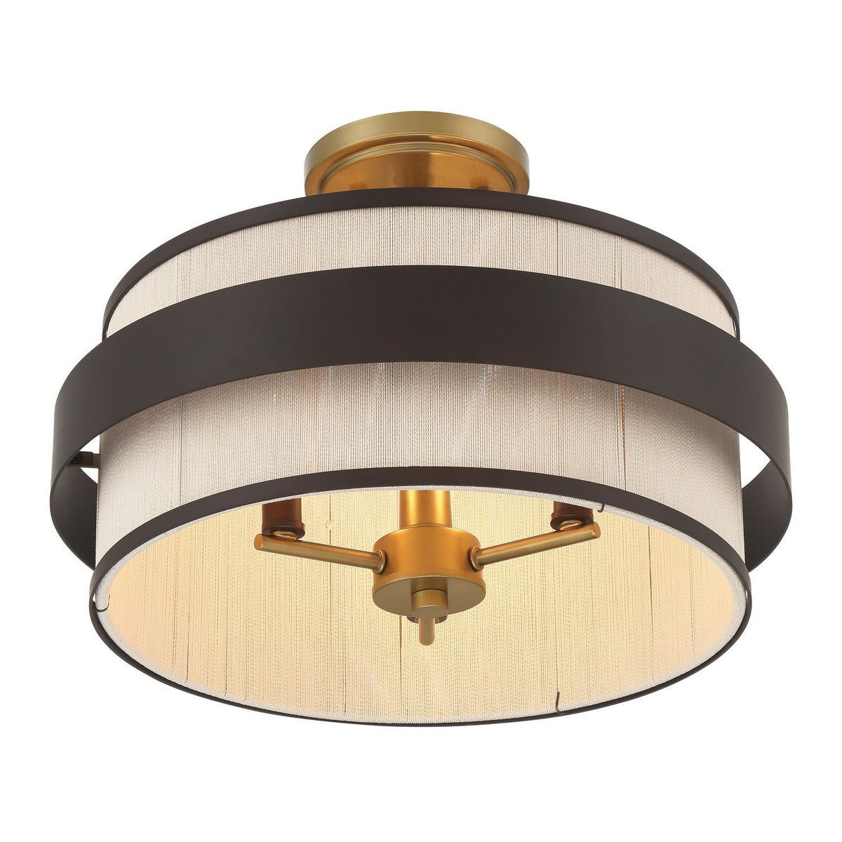 Minka-Lavery - 3685-886 - Three Light Semi Flush Mount - Harbor Wrap - Legacy Brass (Painted) & Dark
