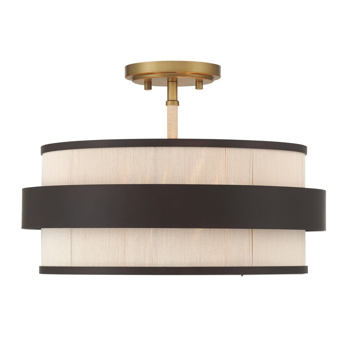 Minka-Lavery - 3685-886 - Three Light Semi Flush Mount - Harbor Wrap - Legacy Brass (Painted) & Dark