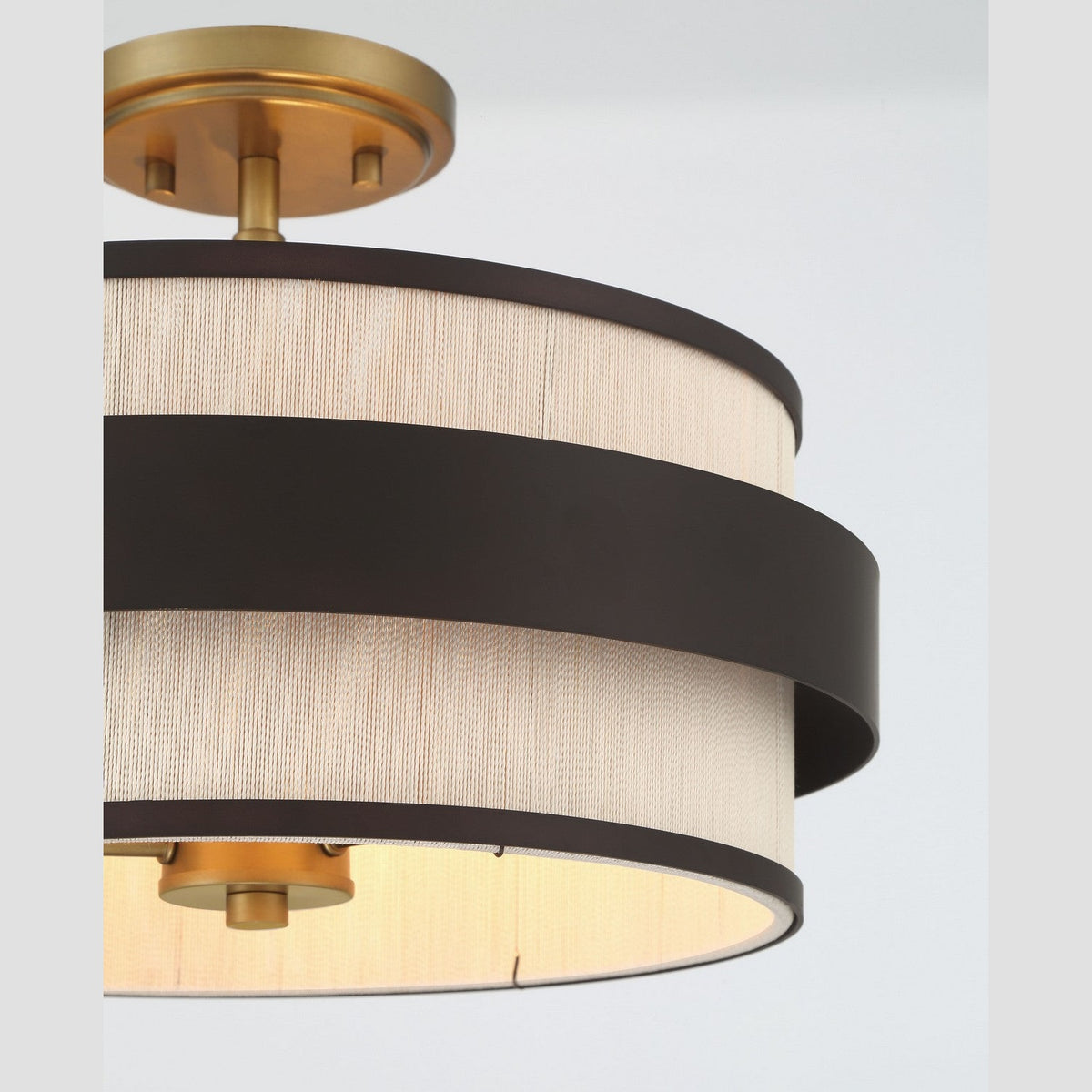 Minka-Lavery - 3685-886 - Three Light Semi Flush Mount - Harbor Wrap - Legacy Brass (Painted) & Dark