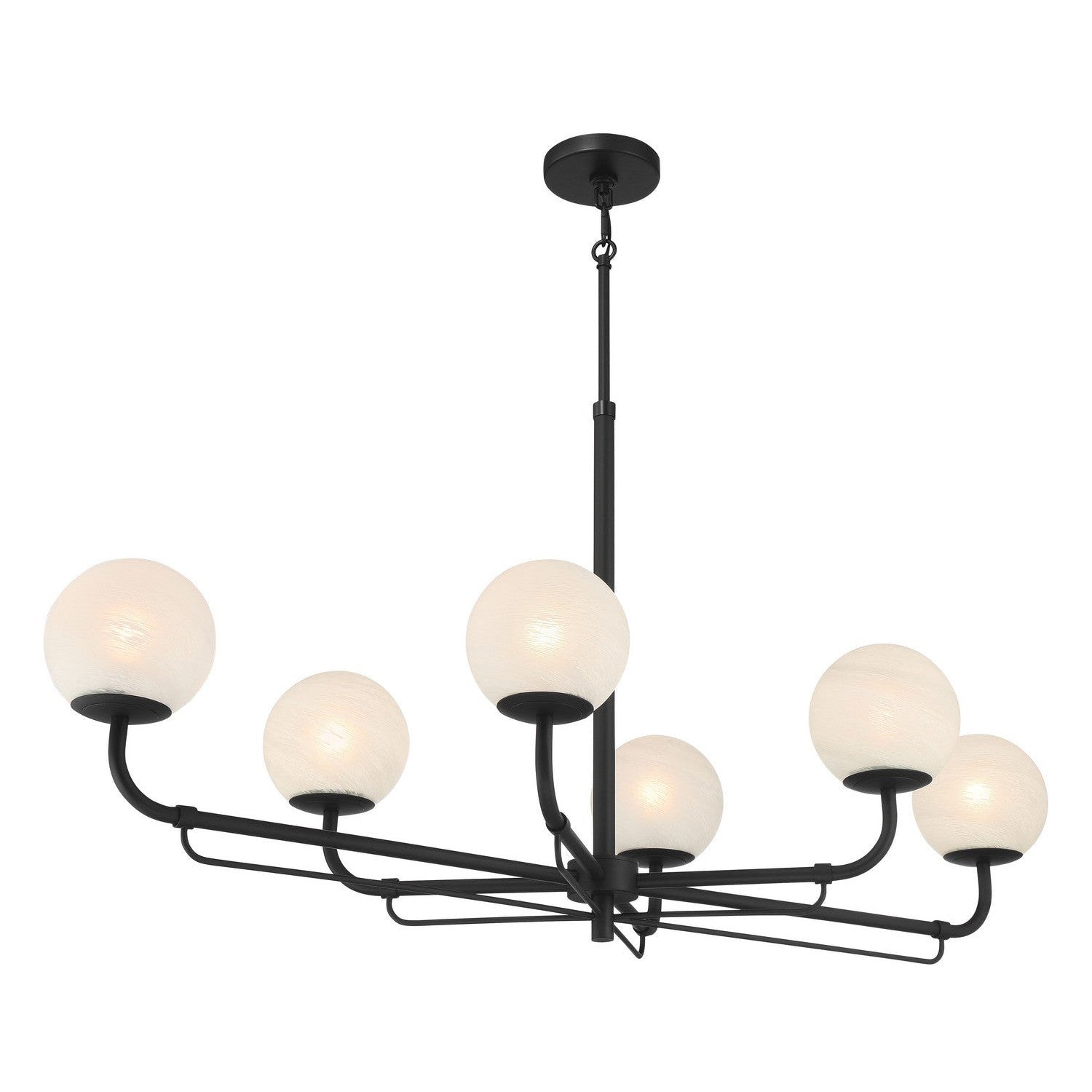 Minka-Lavery - 3796-899 - Six Light Island Pendant - Whitehall - Dark Matte Black
