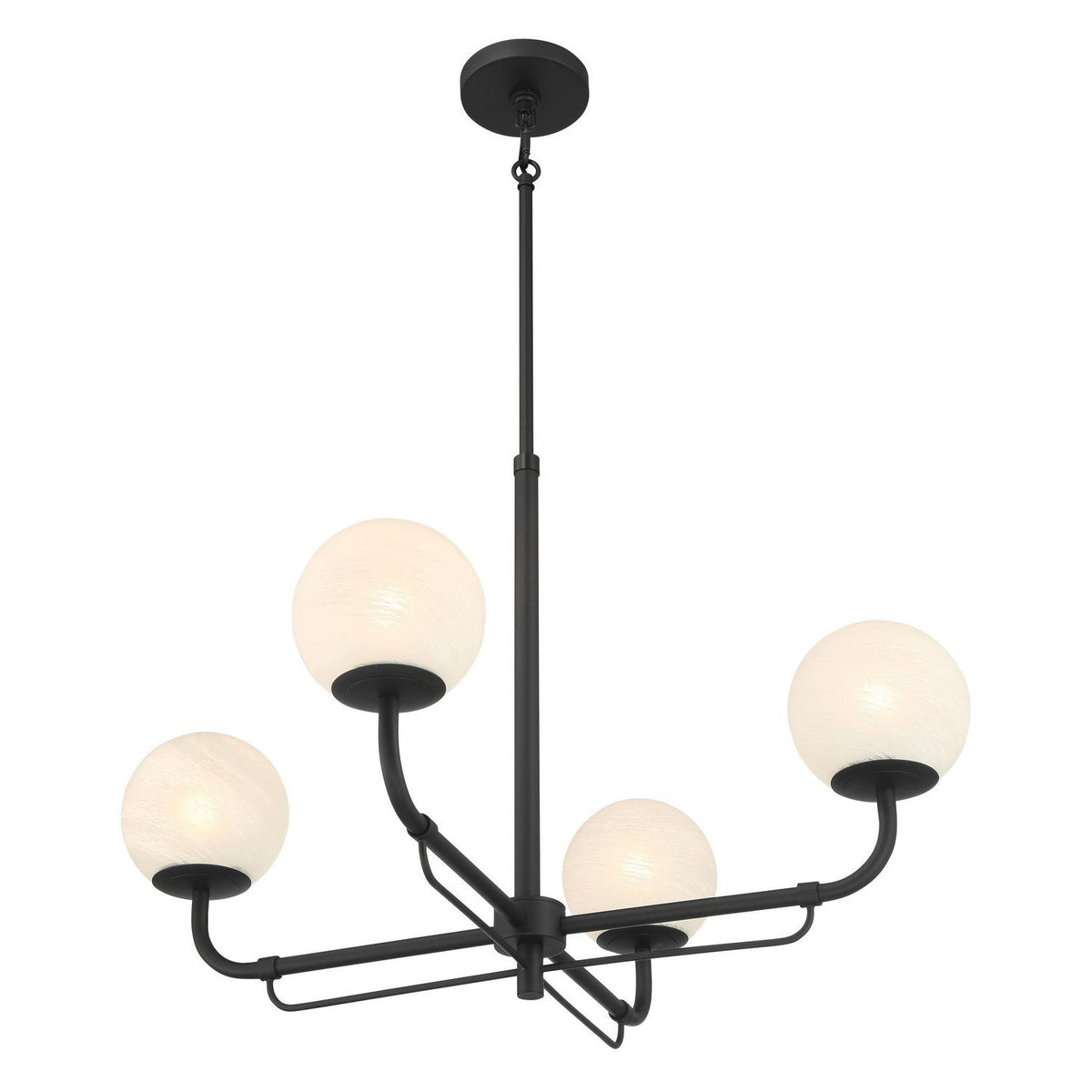Minka-Lavery - 3797-899 - Four Light Chandelier - Whitehall - Dark Matte Black