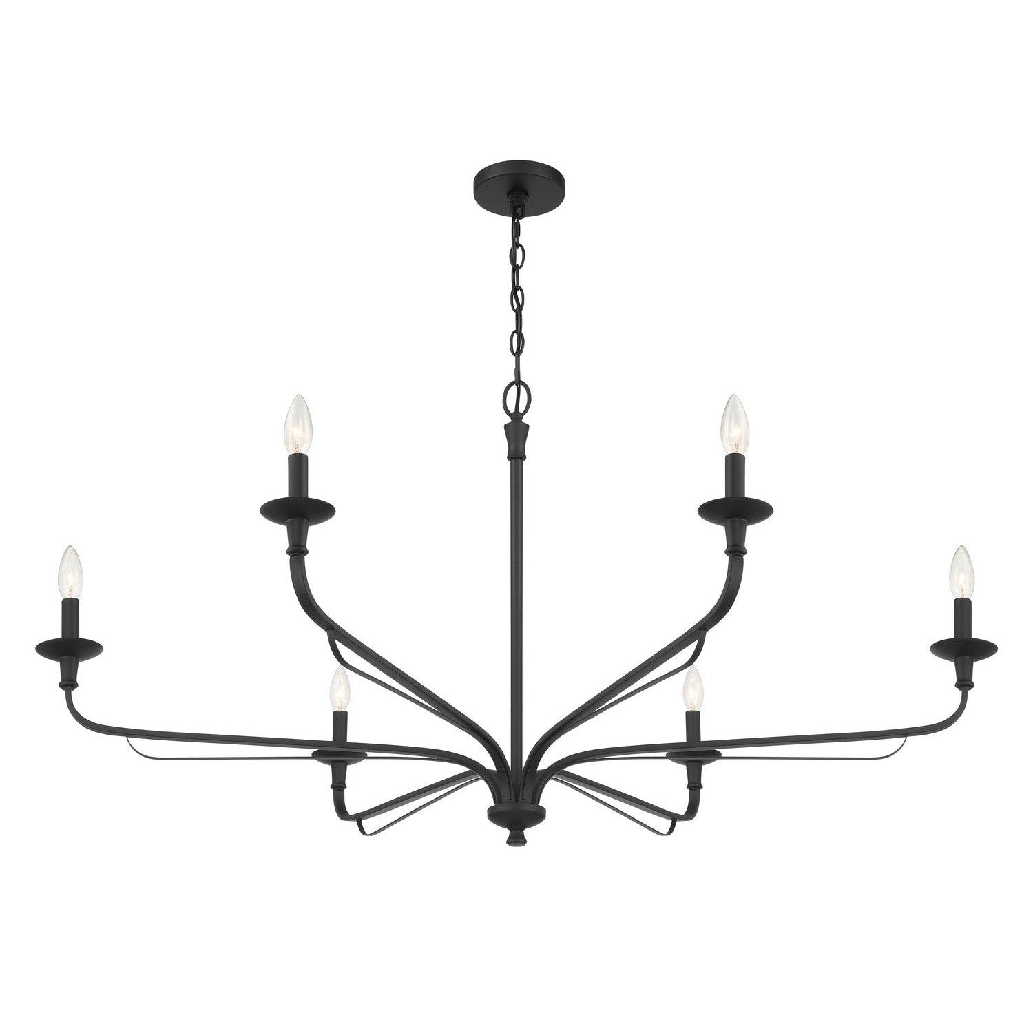 Minka-Lavery - 3826-899 - Six Light Chandelier - Velena - Dark Matte Black