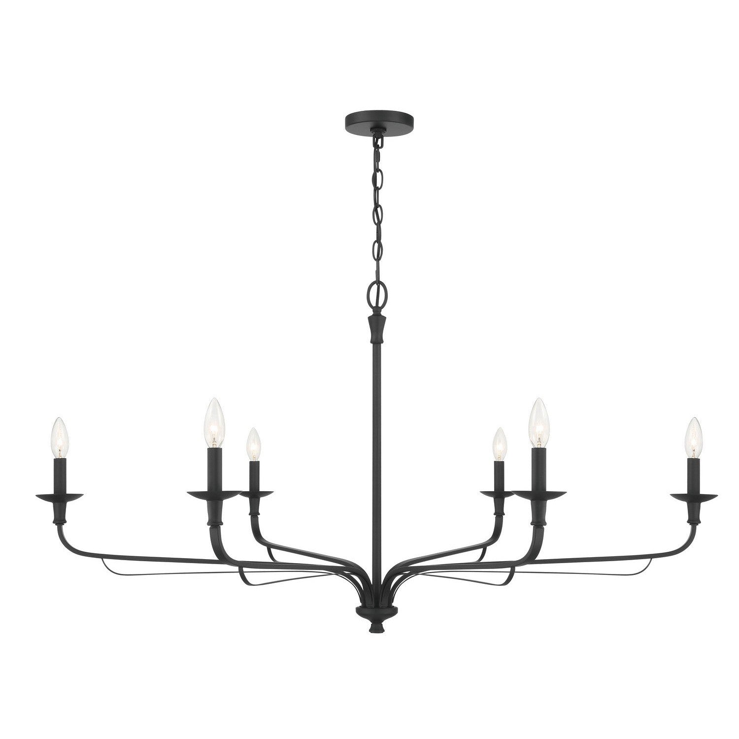 Minka-Lavery - 3826-899 - Six Light Chandelier - Velena - Dark Matte Black