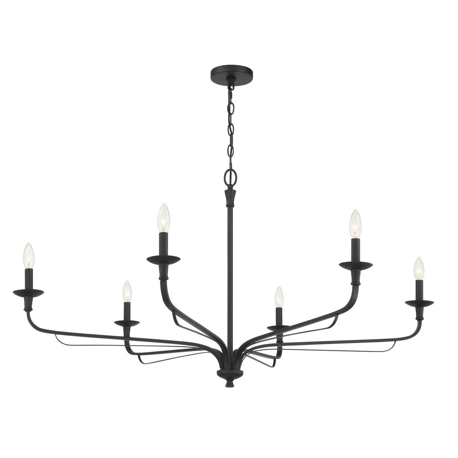 Minka-Lavery - 3826-899 - Six Light Chandelier - Velena - Dark Matte Black