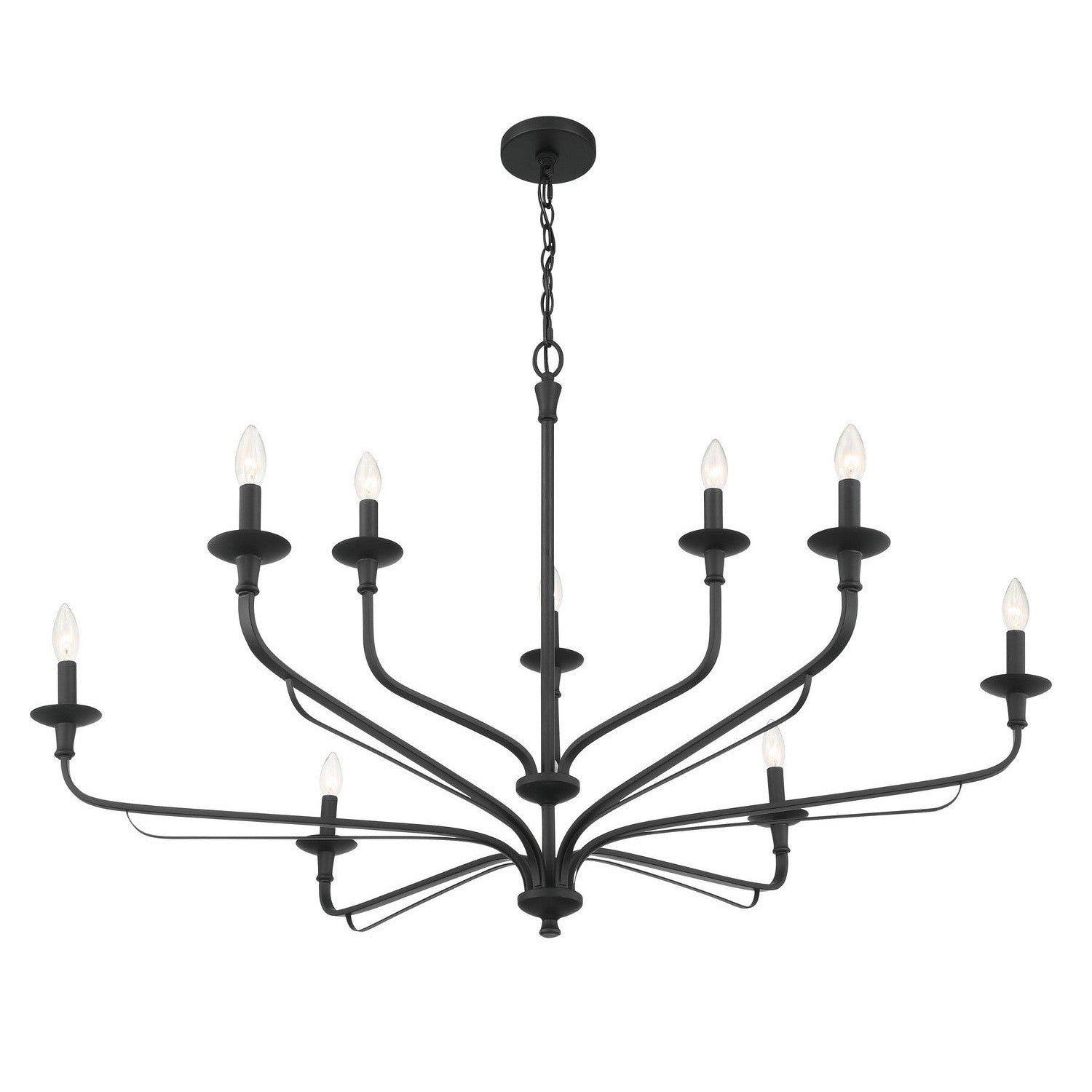 Minka-Lavery - 3829-899 - Nine Light Chandelier - Velena - Dark Matte Black