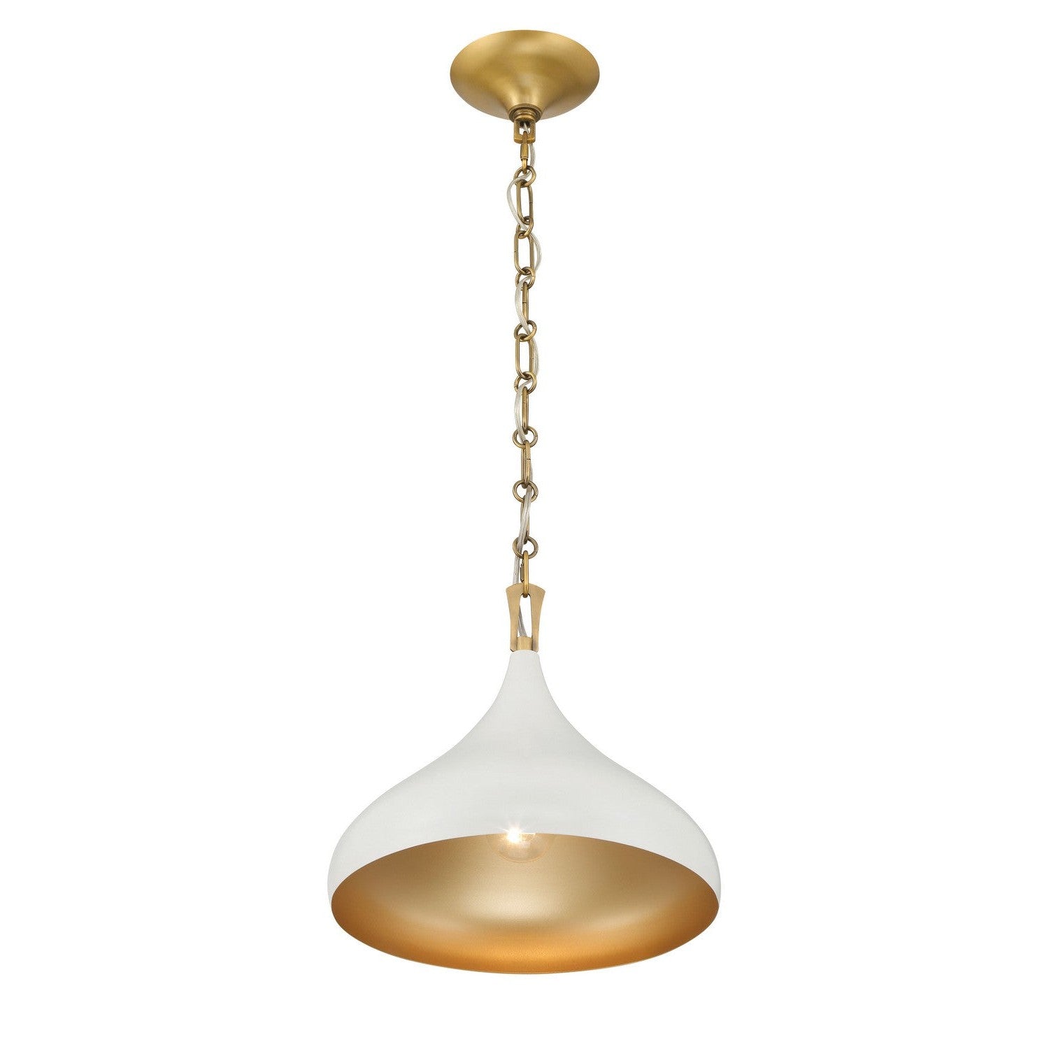Minka-Lavery - 3931-879 - One Light Pendant - Cedar Lane - Legacy Brass & Off White Cream