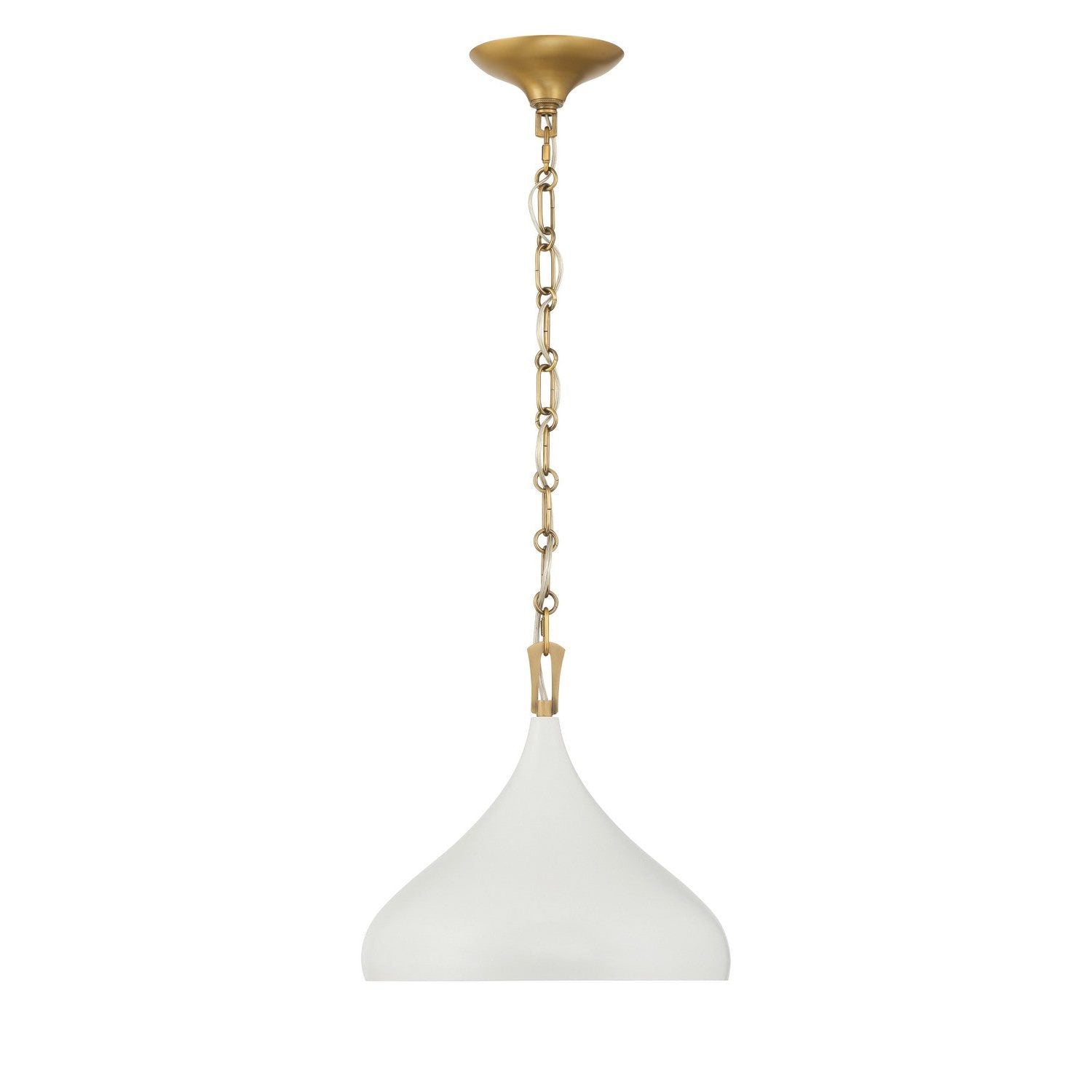 Minka-Lavery - 3931-879 - One Light Pendant - Cedar Lane - Legacy Brass & Off White Cream