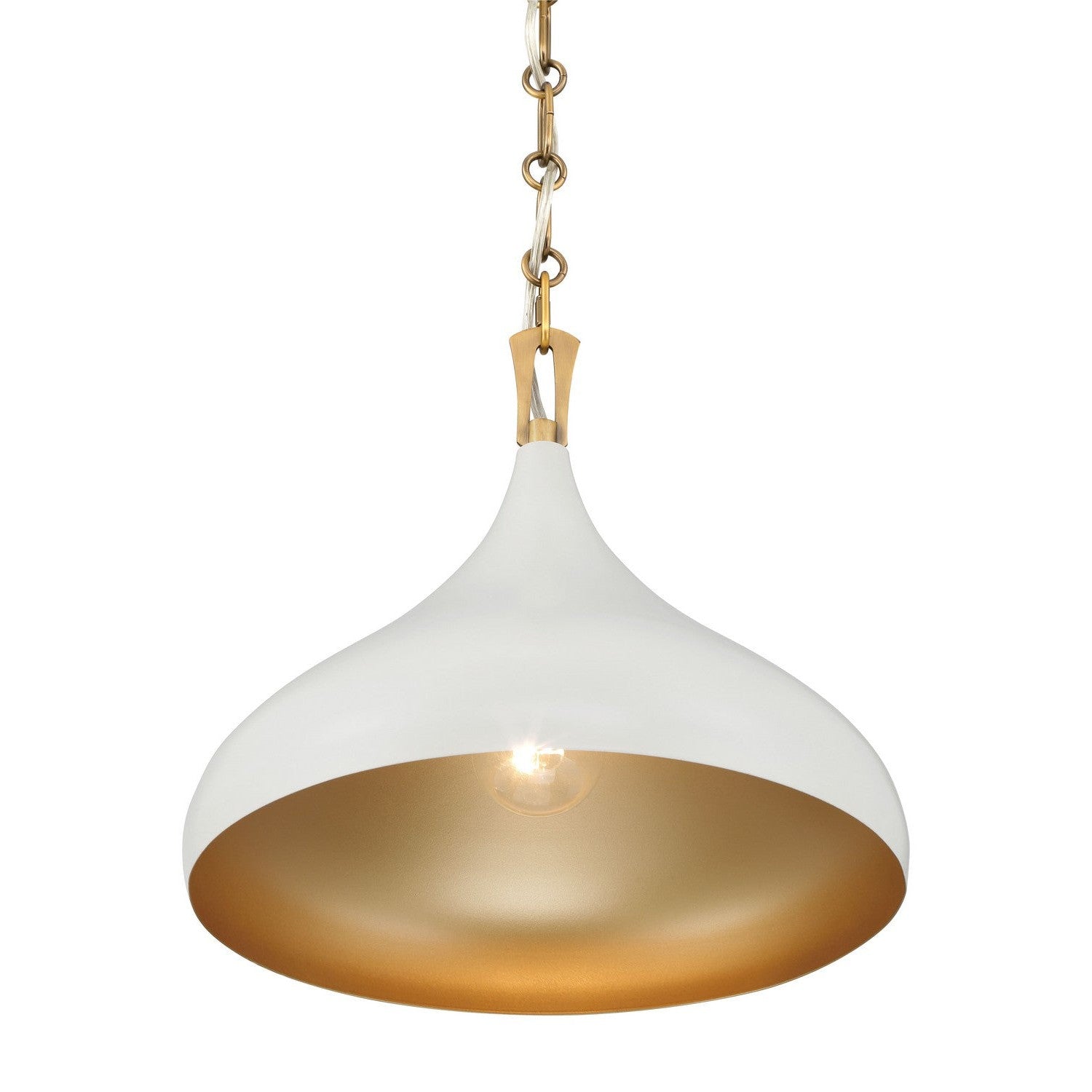 Minka-Lavery - 3931-879 - One Light Pendant - Cedar Lane - Legacy Brass & Off White Cream