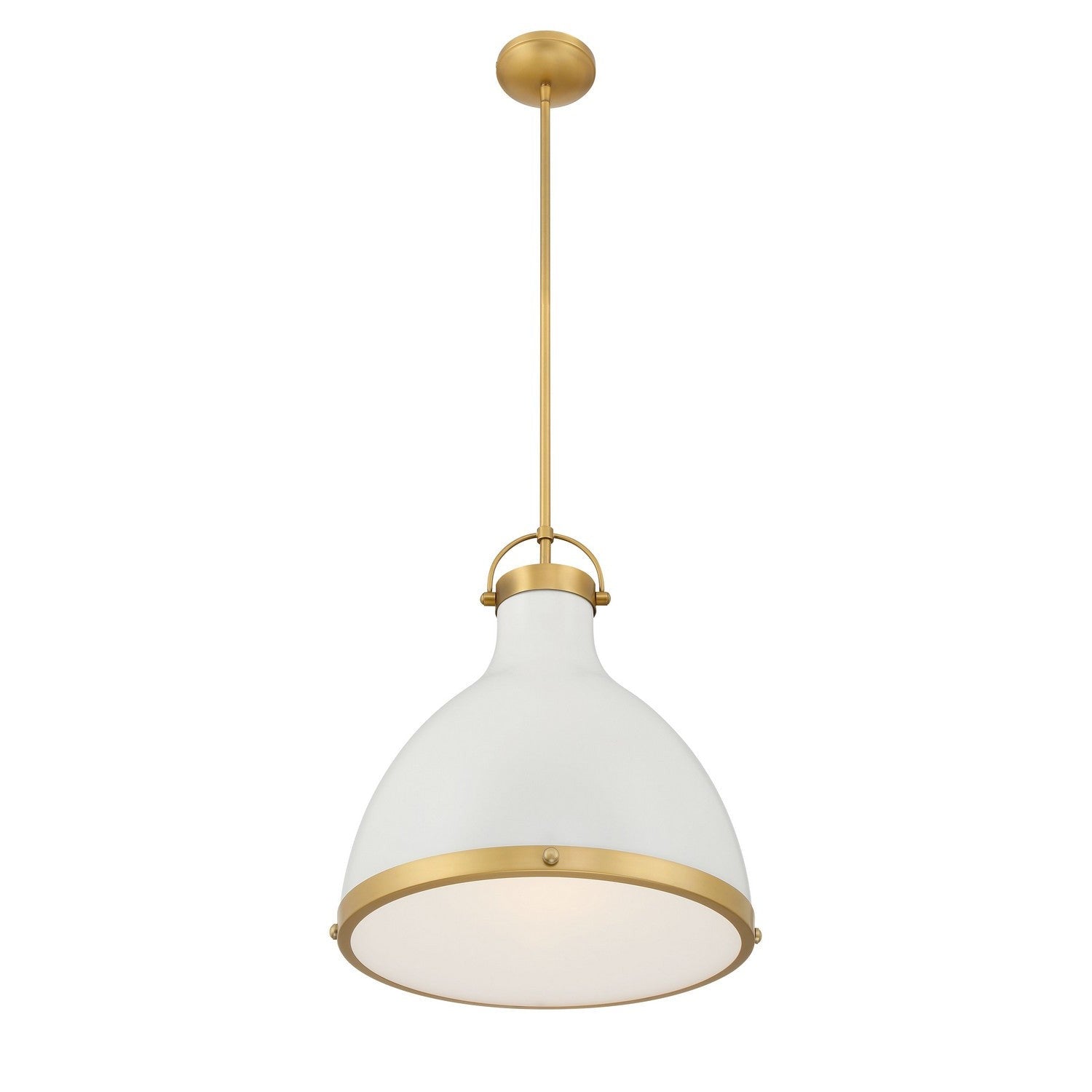 Minka-Lavery - 3932-879 - One Light Pendant - Lynk - Legacy Brass & Off White Cream