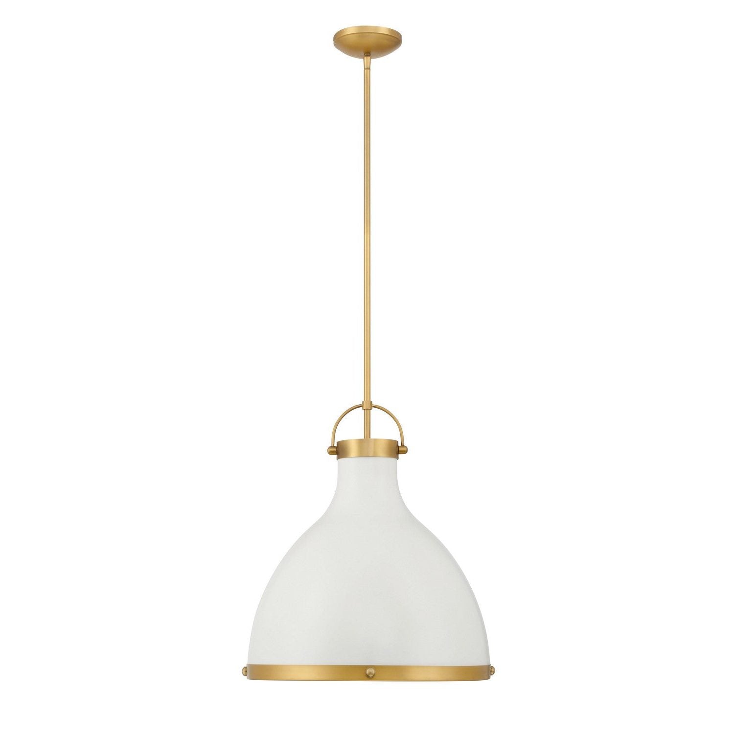 Minka-Lavery - 3932-879 - One Light Pendant - Lynk - Legacy Brass & Off White Cream